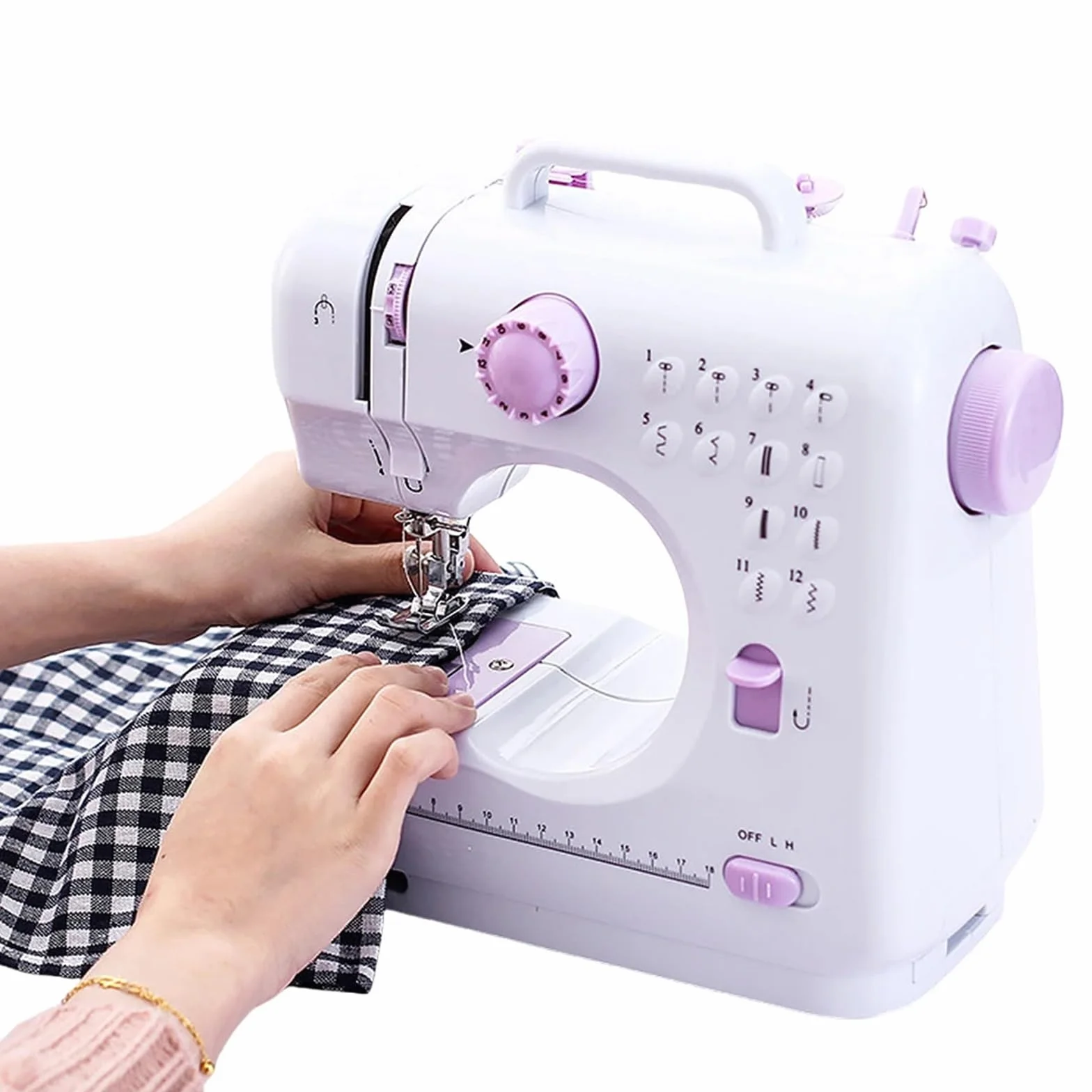 Bobinadora, Máquina De Coser Viaje 505A Con Pedal,para motor, resorte, cinta | Doble Velocidad, 12 Puntadas Integradas, Kit Costura, Para Principiantes