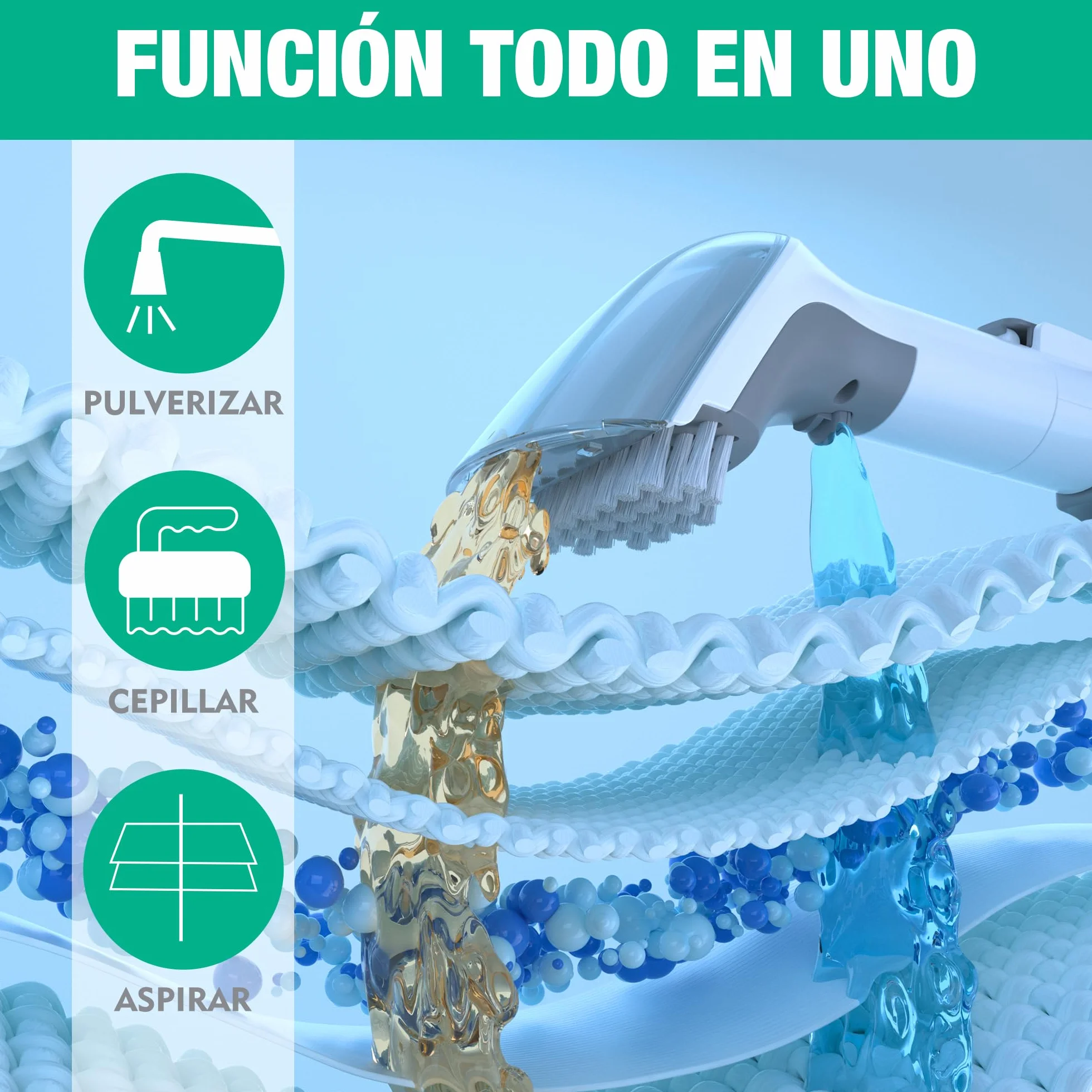 HAUSHOF StainZapper Pro Aspiradora de Agua Tapiceria, 450W Limpiador de Manchas, Limpia Tapicerias con Detergente y Cepillo, Limpiador de Tapicerias para Alfombras, Sofás