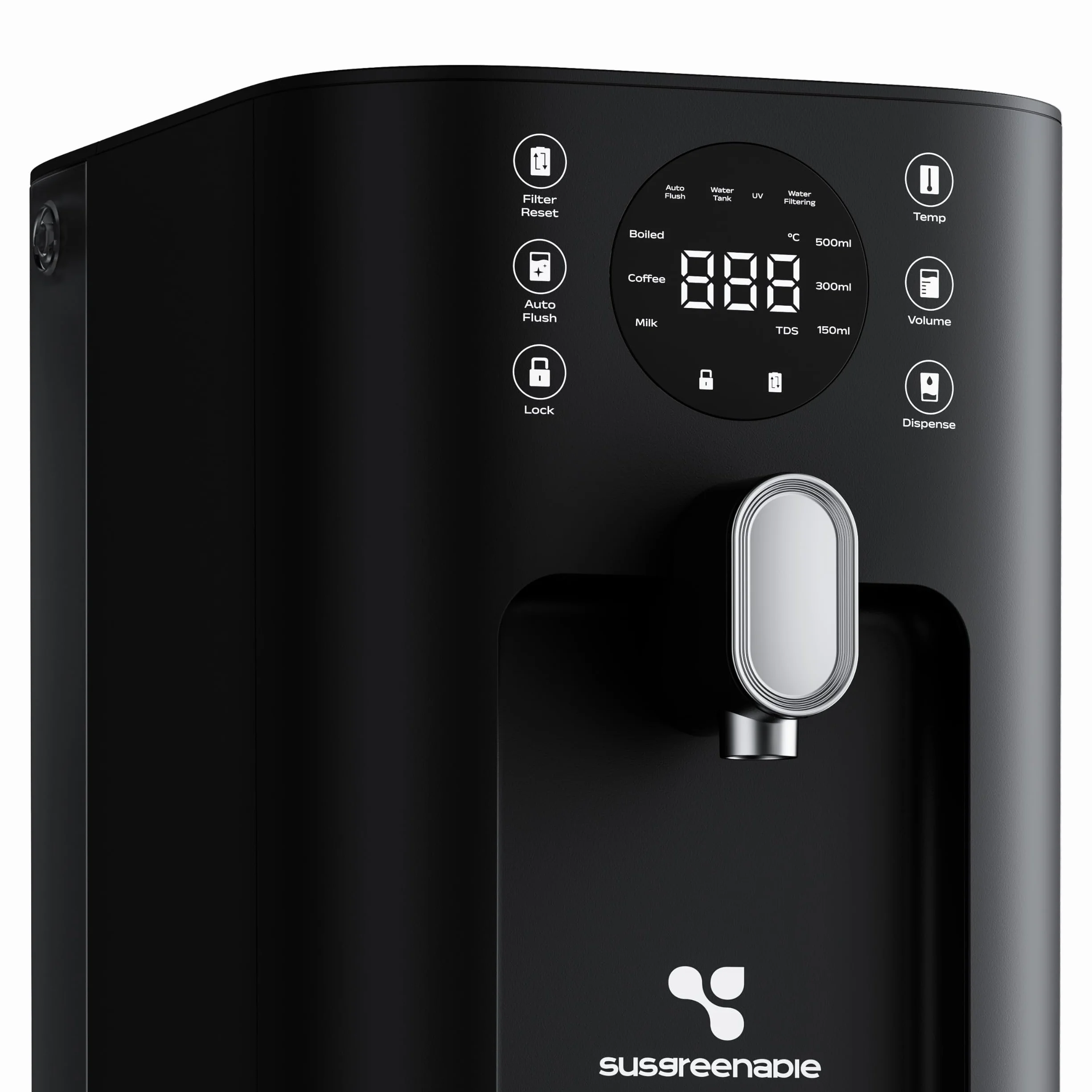 CIARRA X SusGreenable Purificador de Agua por Ósmosis Inversa de Sobremesa, Agua Caliente Instantánea 3s, 4 Temperaturas, Filtro RO 5 Etapas, Depósito 4.3L, Pantalla TDS, Sin Instalación