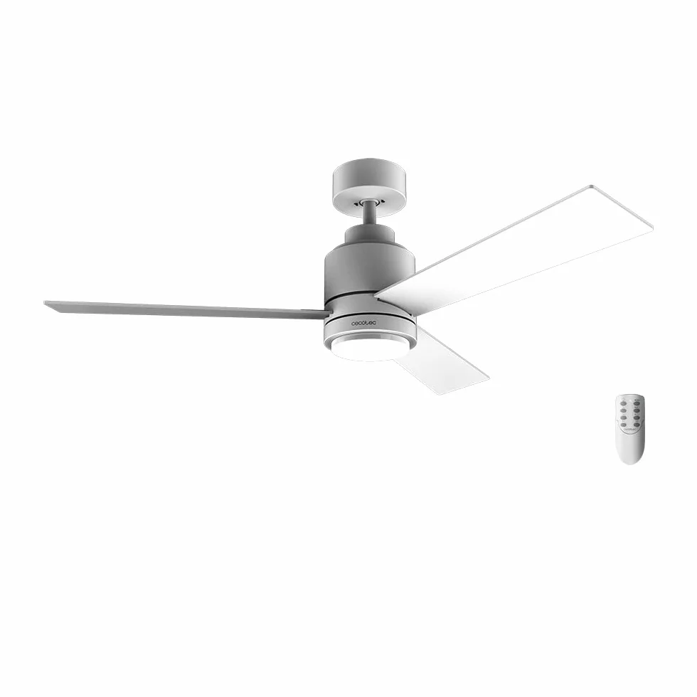 Cecotec Ventilador de Techo con Luz EnergySilence Aero 4850 Style White. 30 W, Diámetro 48" con 3 Aspas, Mando a Distancia, Motor DC, 6 Velocidades, Modo Winter-Summer y Natural Breeze