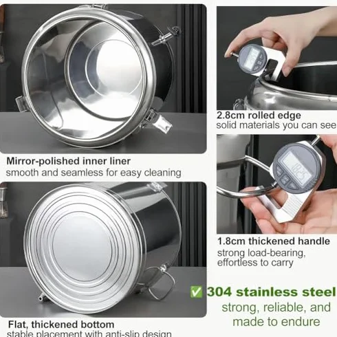 Dispensador térmico de bebidas, recipiente aislado para bebidas, acero inoxidable 304, grifo para agua fría y caliente, capacidad de 40 litros, ideal para catering, té, café, sopa