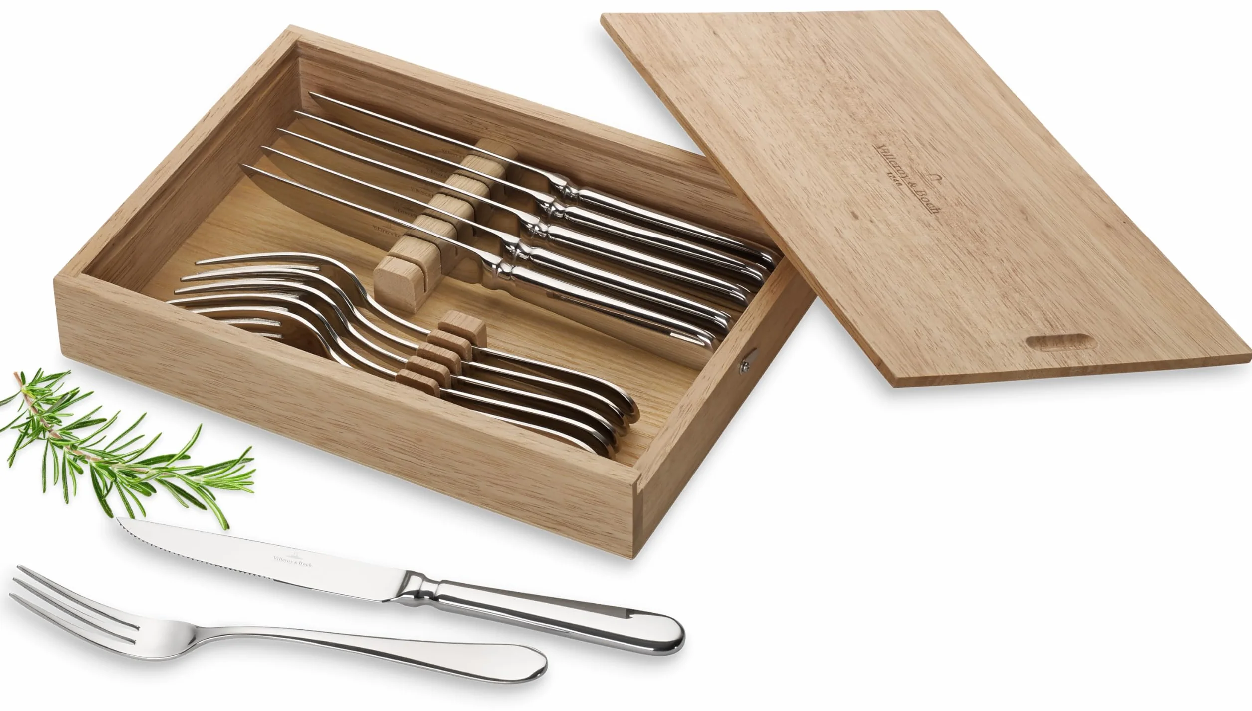 Villeroy & Boch – Oscar Set de Cubiertos para Carne 12 Piezas para 6 Personas Plata/Platino, Apto para Lavavajillas, Steak Set, Cuberteria Cortar Carne, Acero Inoxidable