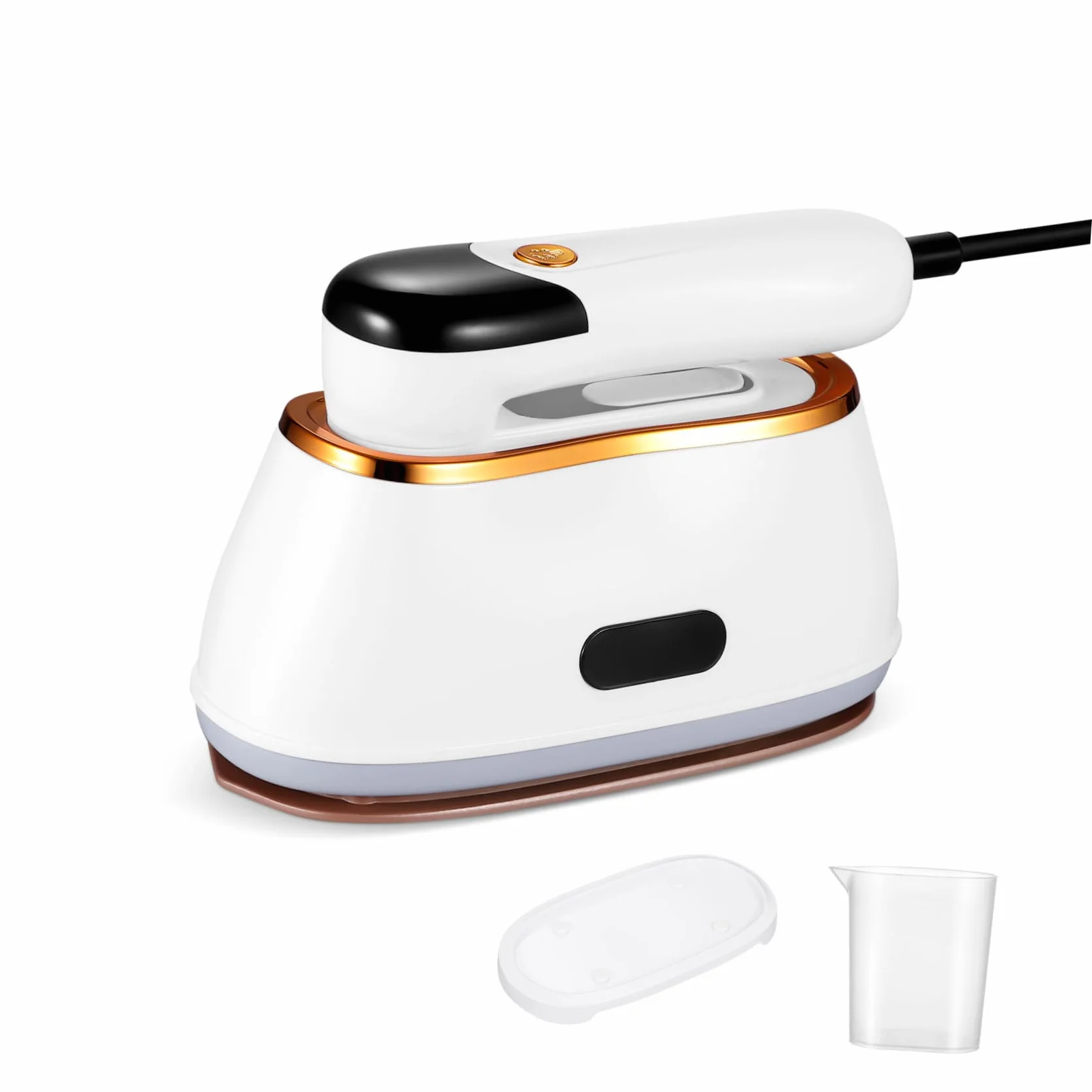 VANZACK Plancha a Vapor para Ropa Portátil Plegable, de Mano, Abs, Pantalla Digital, Mango Giratorio 180°, 4 Modos, 180ml, Blanco, para Planchado y Viaje