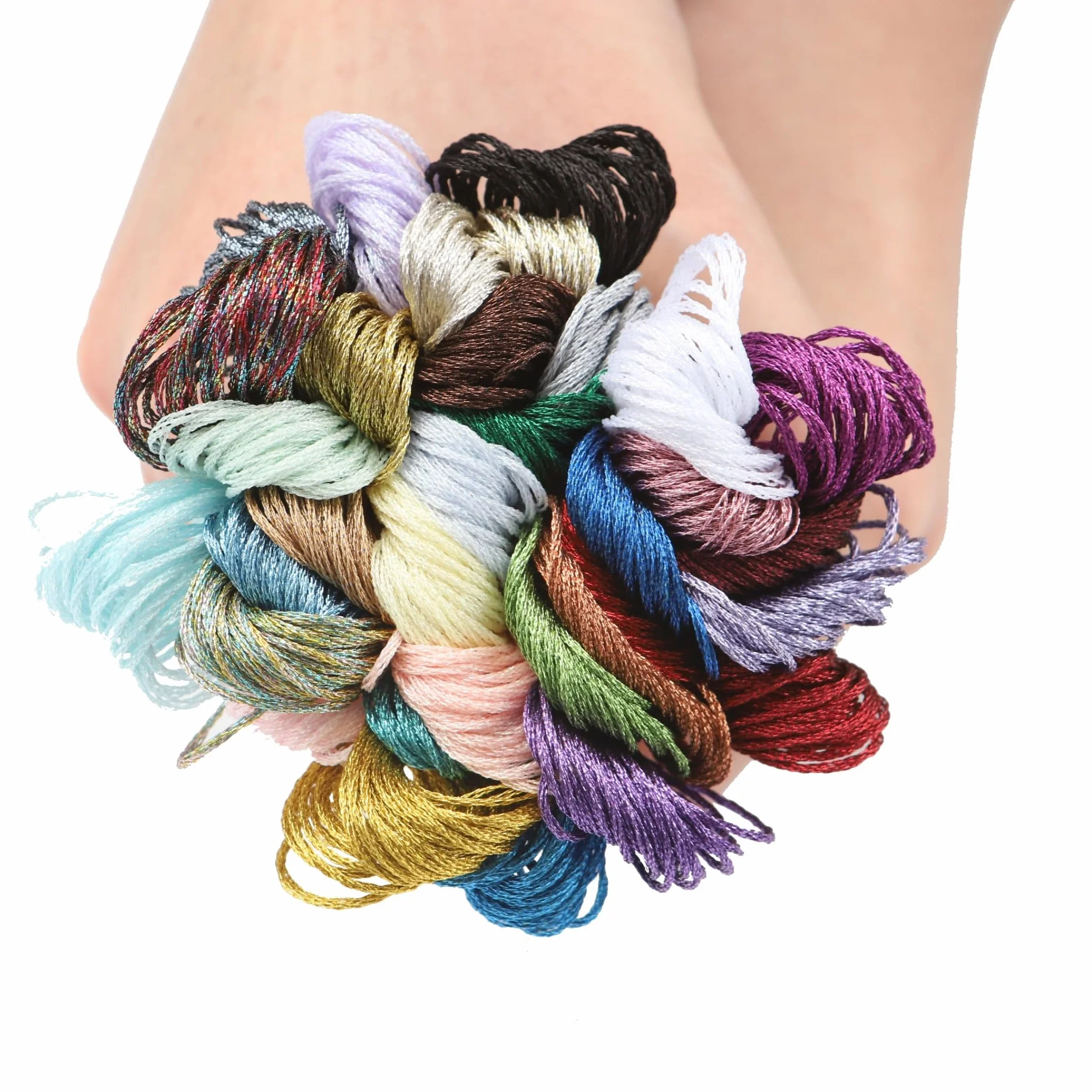 Hilo de bordar, hilo de bordado multicolor, 8 metros por madeja, hilo de punto de cruz para manualidades