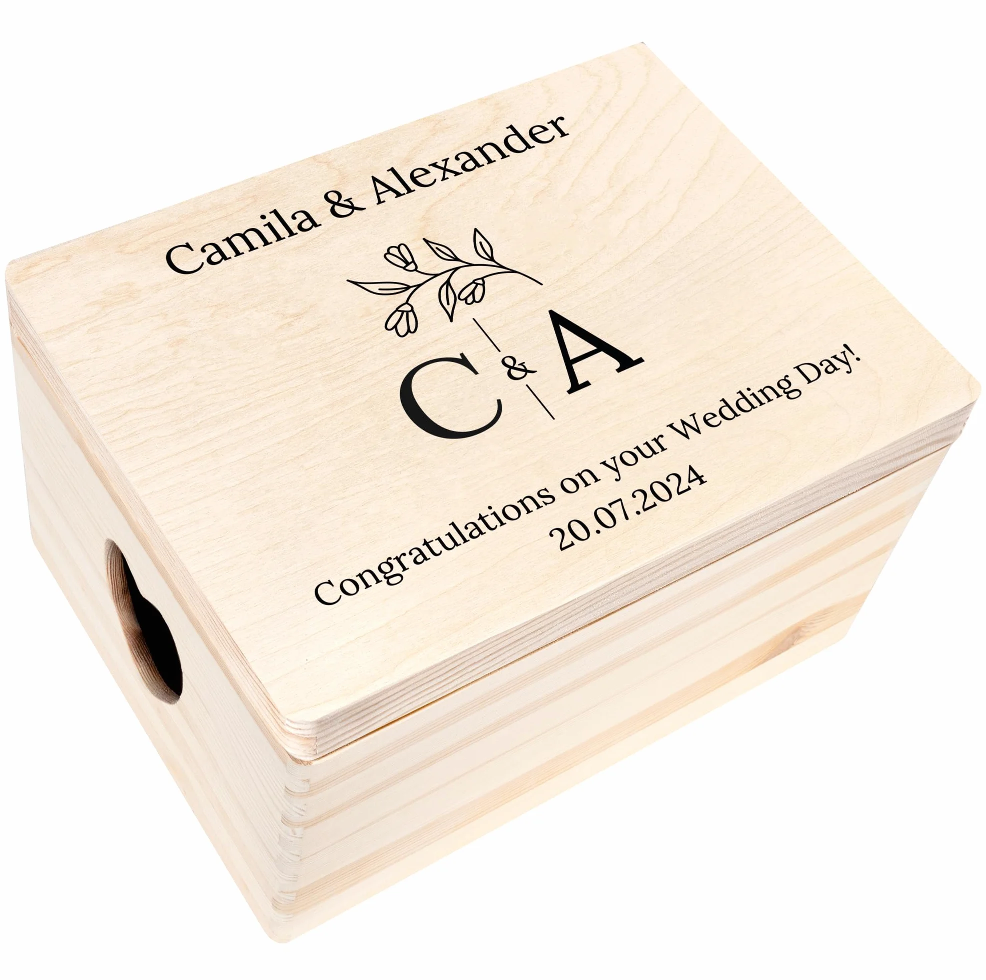 Creative DECO Personalizado Caja de Regalos Originales para los Novios Boda | Regalo | Caja Madera de Recuerdos Especiales Personalizada | Personalizadas Personalizados | Parejas Aniversario Matrimonio