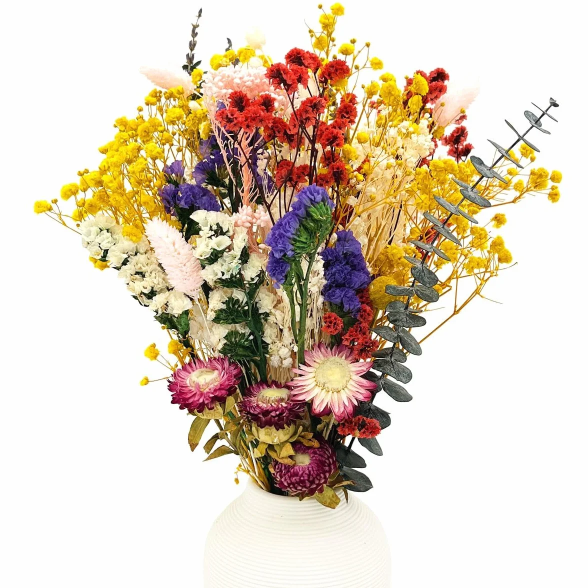 Flores Secas Naturales y Preservadas Conjunto 32 Pcs para Decoracion Ramos DIY Arreglos Florales Boda Hogar