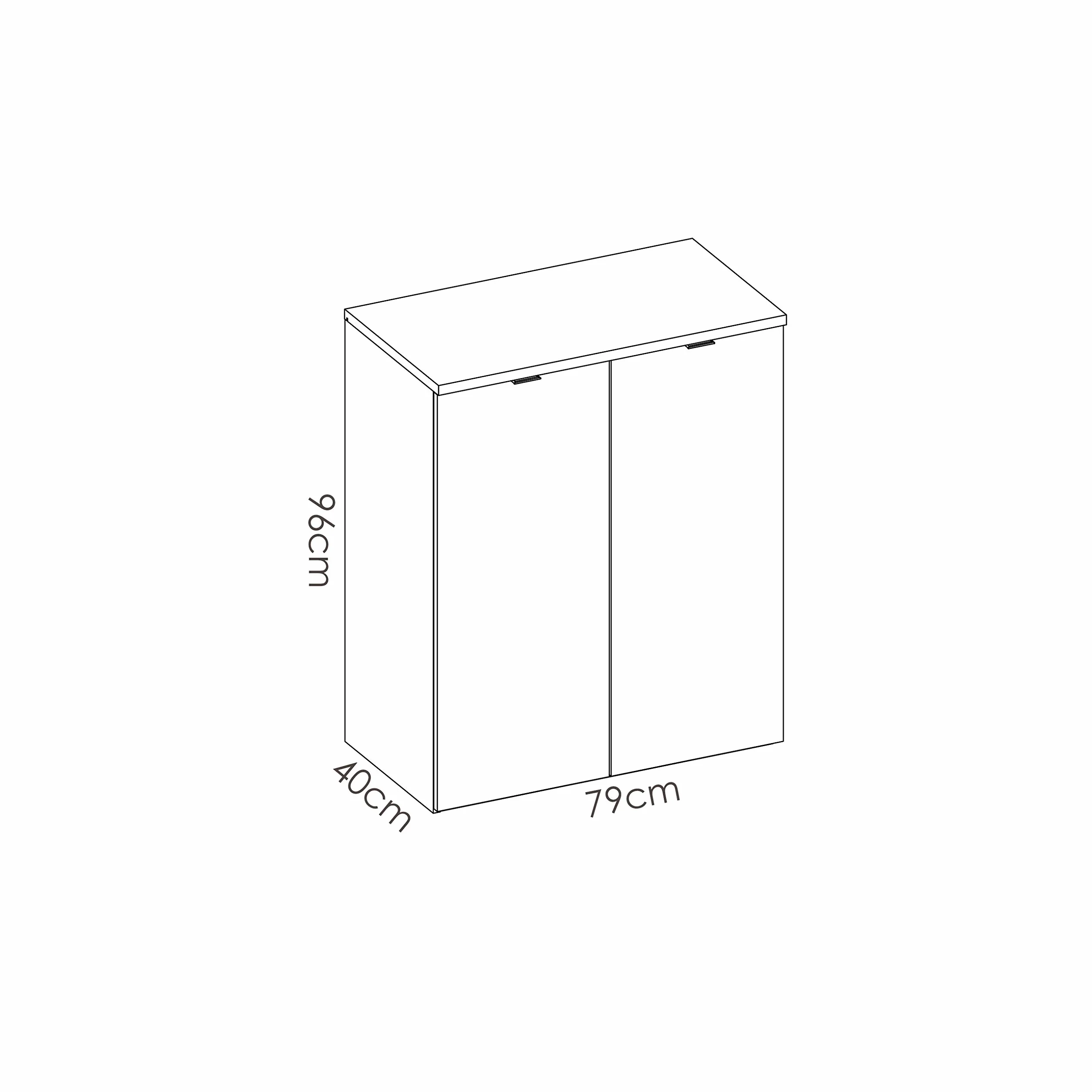 DEKIT GRUPO RIMOBEL Armario bajo 2 Puertas, Madera, 79x96x40 cm