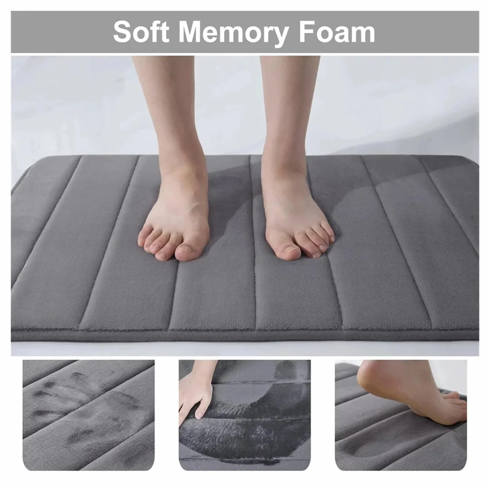 Alfombra Bañera Antideslizante Alfombra de baño de espuma viscoelástica, alfombra absorbente for baño, alfombra for ducha, alfombra de suelo de terciopelo Coral blando, decoración del hogar, esteras a