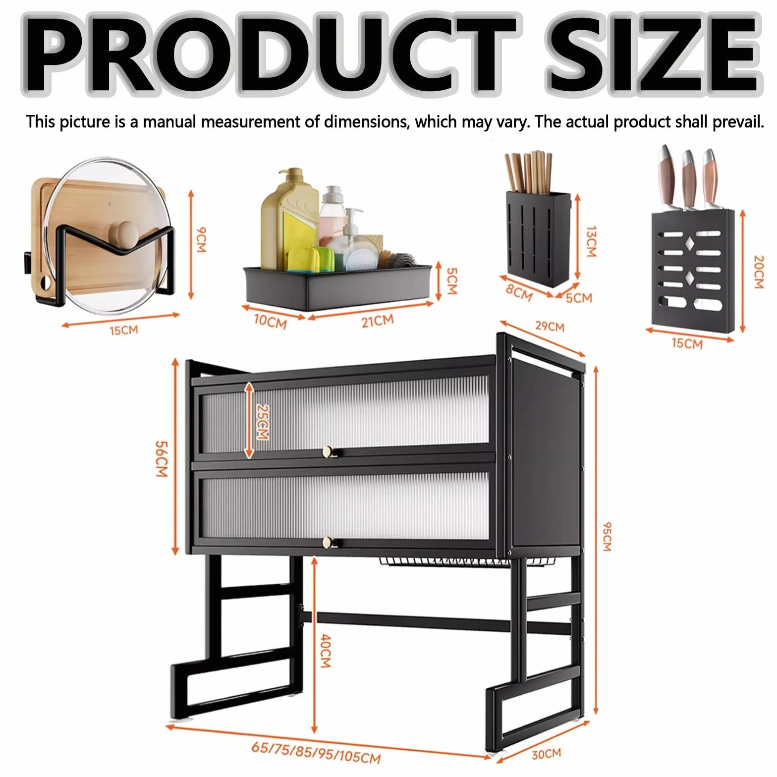 Doble capa Gran capacidad cocina escurreplatos, cocina encimera platos organizador, fregadero escurridor de platos, cubiertos escurreplatos para fregadero sobre.(95cm)