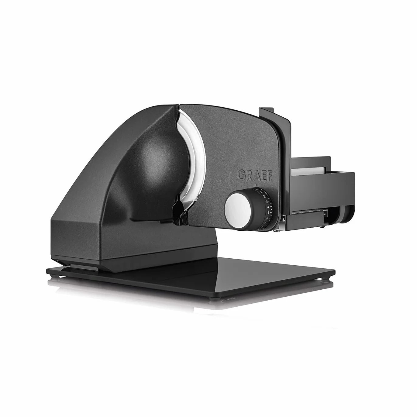 GRAEF Master M95 - Cortadora eléctrica, 170 W, cuchilla Ø170 mm, inclinable 30°, afilador, corte fino, metálica, Made in Germany, gris micáceo