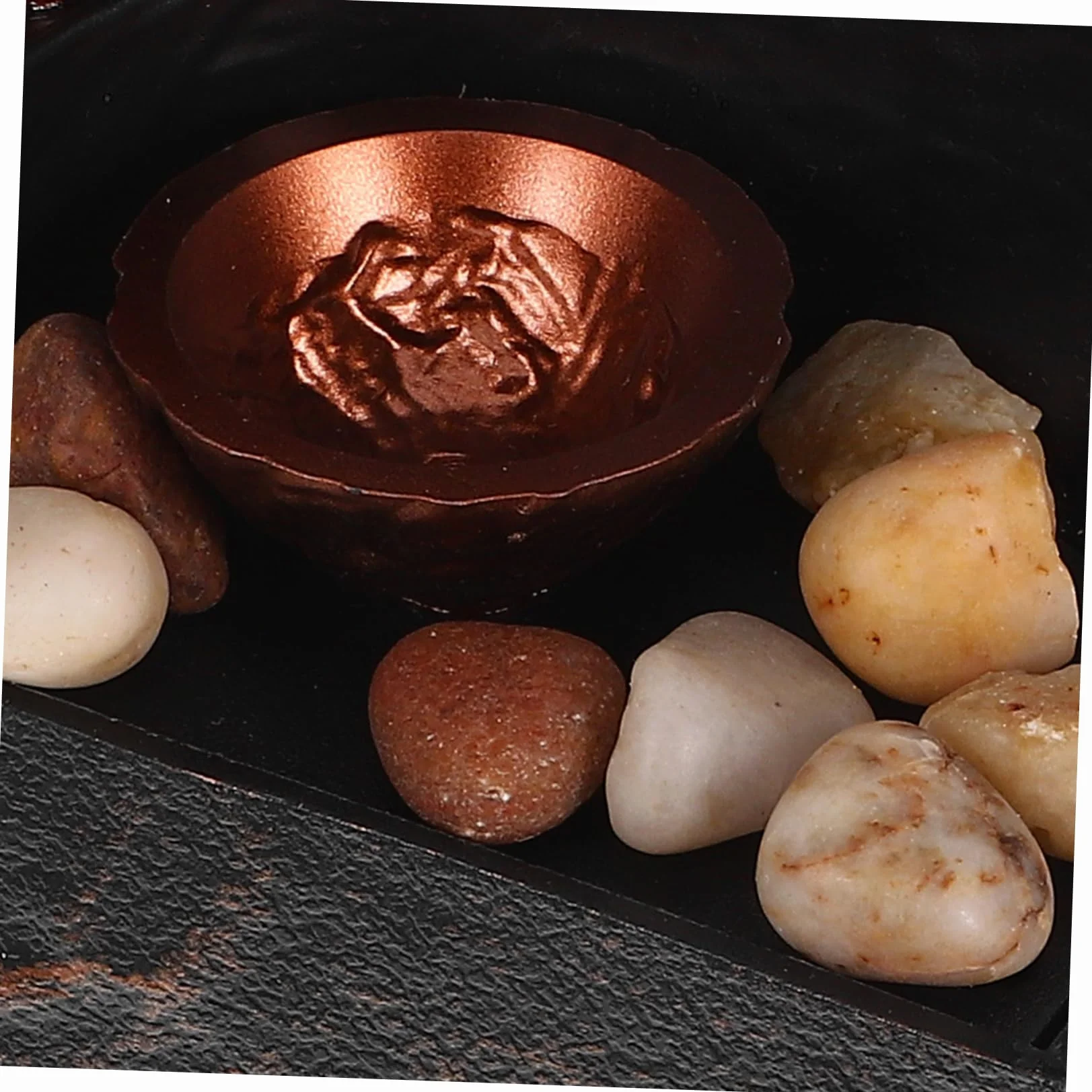 POPETPOP Fuente Pequeña de Escritorio con Iluminación Ambiental Suave y Material Hips, Compacta y Portátil para Decoración de Mesa en Oficina o Estantería