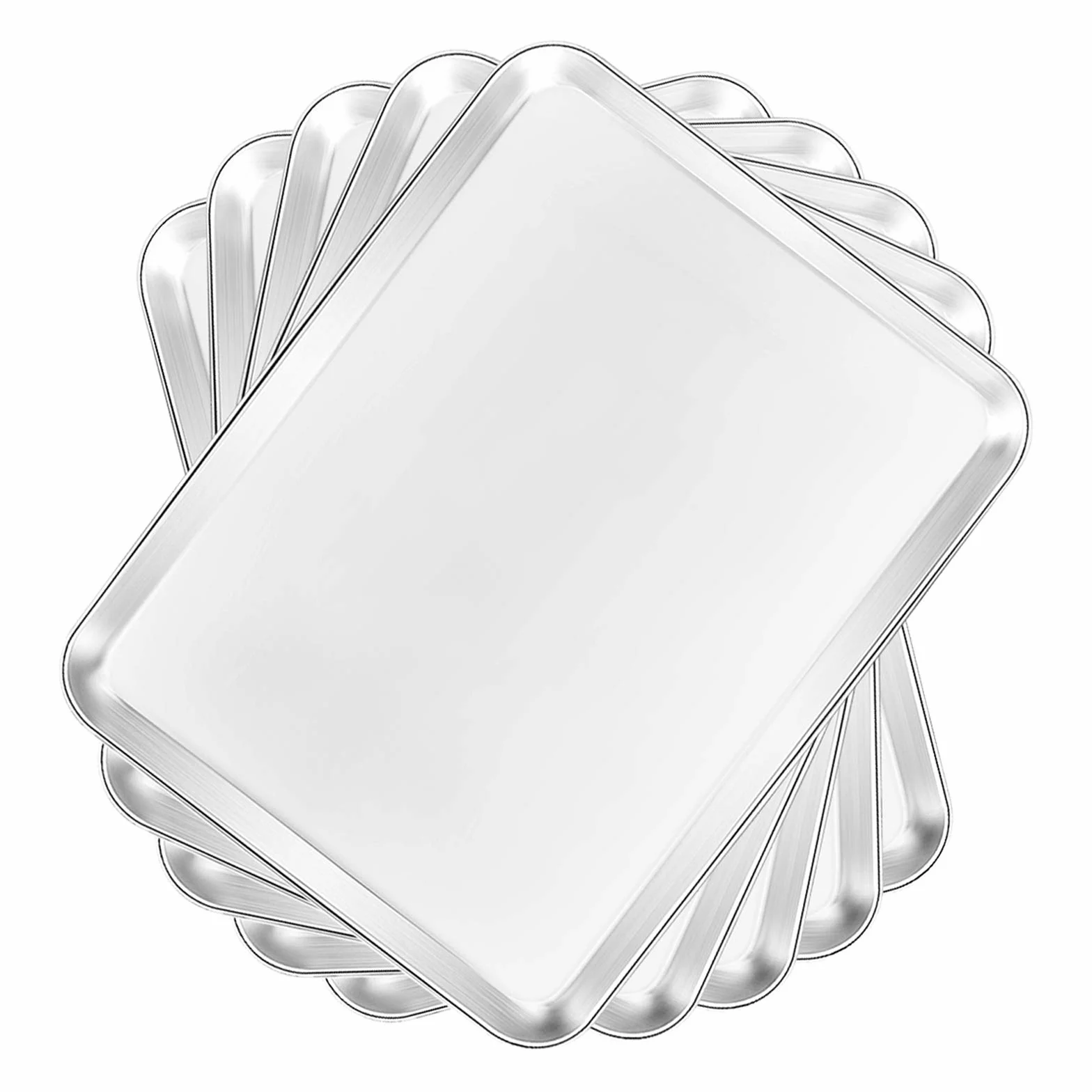 5 bandejas para hornear de acero inoxidable, tamaño rectangular de 9 x 7 x 1 pulgadas, saludable y no tóxico, sin óxido y acabado espejo, fácil de limpiar y apto para lavavajillas