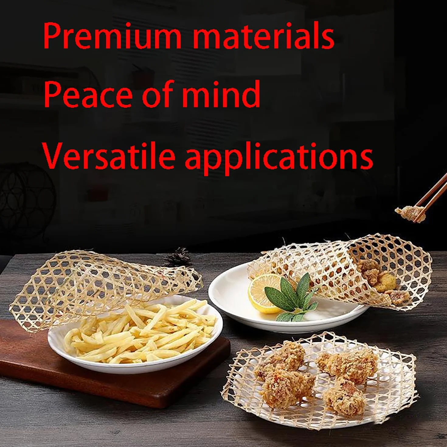Bambú Vaporera Steamer Mat 6 Piezas Hexagonal Reutilizable Horno Cocinar