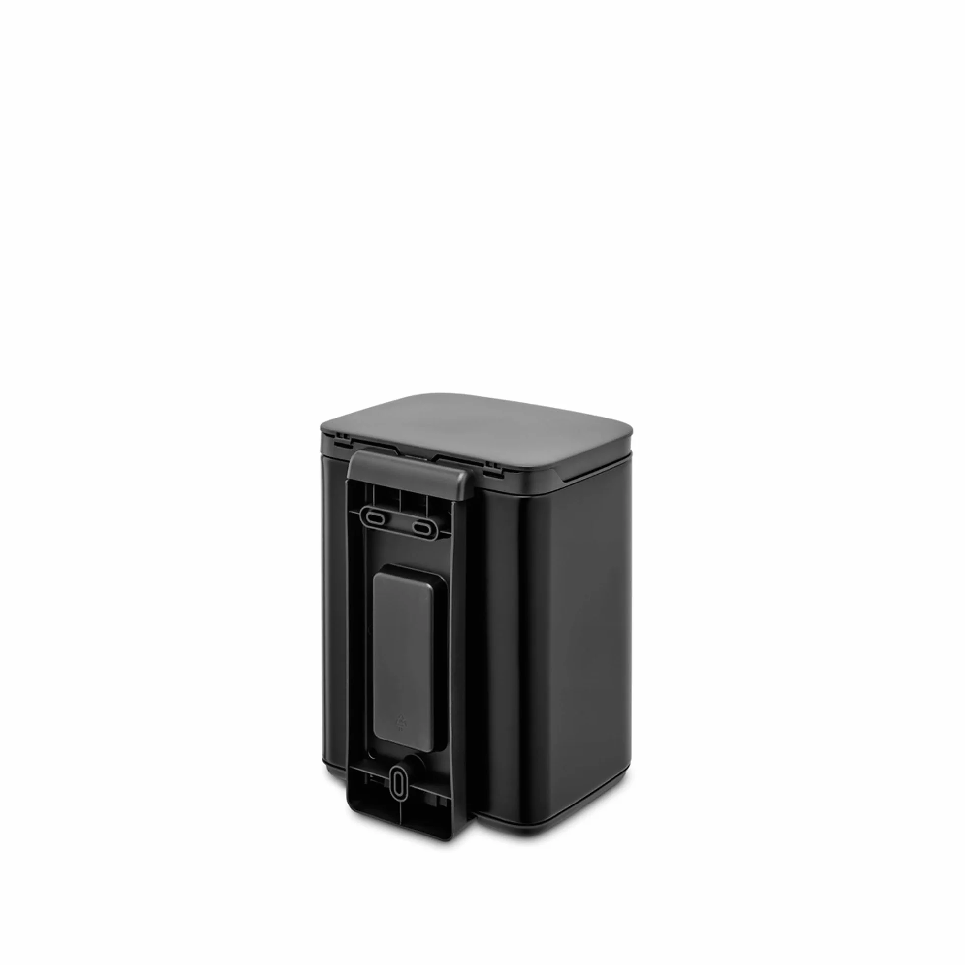 Brabantia Cubo de basura Bo 4 L Negro Mate Tapa apertura fácil cierre suave Montaje en pared