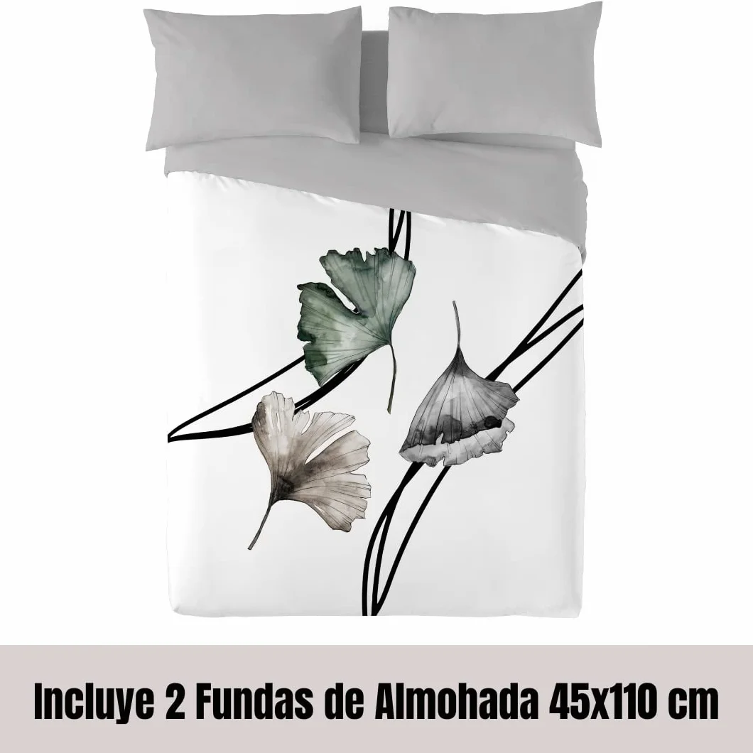 NATURALS Funda Nórdica Cama 180 DACA, Funda de 100% Algodón Suave para Edredrón 260x220 cm con 2 Fundas para Almohada 45x110 cm (3 Piezas)