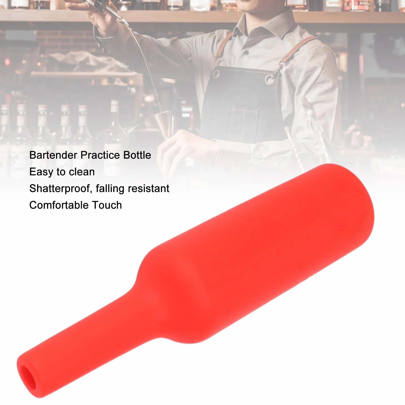 Pyhodi Flair Bottle Juego de Botellas de Práctica para Camarero, Silicona Suave Resistente a Caídas