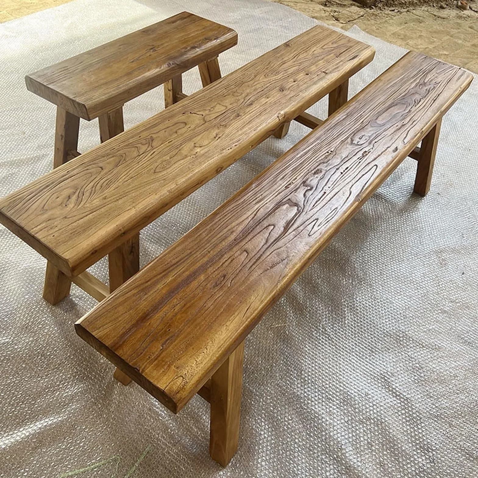 Banco de comedor de madera para interiores, banco delgado de entrada de madera rústica para extremo de la cama (50 cm)