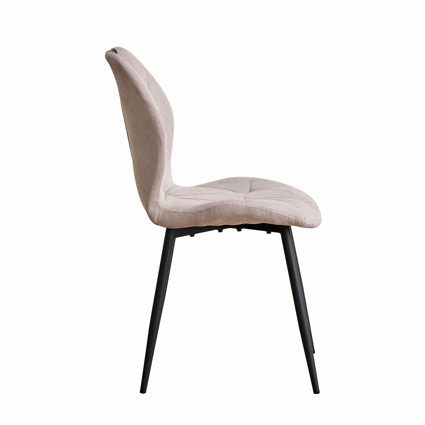 Juego de 4 Sillas de Comedor, Sillas de Cocina Tapizadas con Respaldo Alto y asa, Sillas de Tela sin Brazos para el Hogar, la Oficina, el Apartamento y la Sala (Caqui)