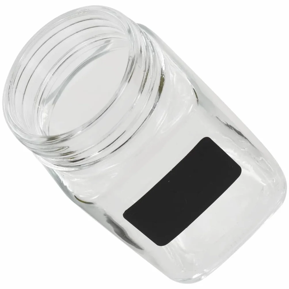 Mangloder - Tarros de cristal con pegatinas (12 unidades, 300 ml, con tapa plateada, apertura ancha, cierre hermético, para mermelada, chutney y orden de cocina)
