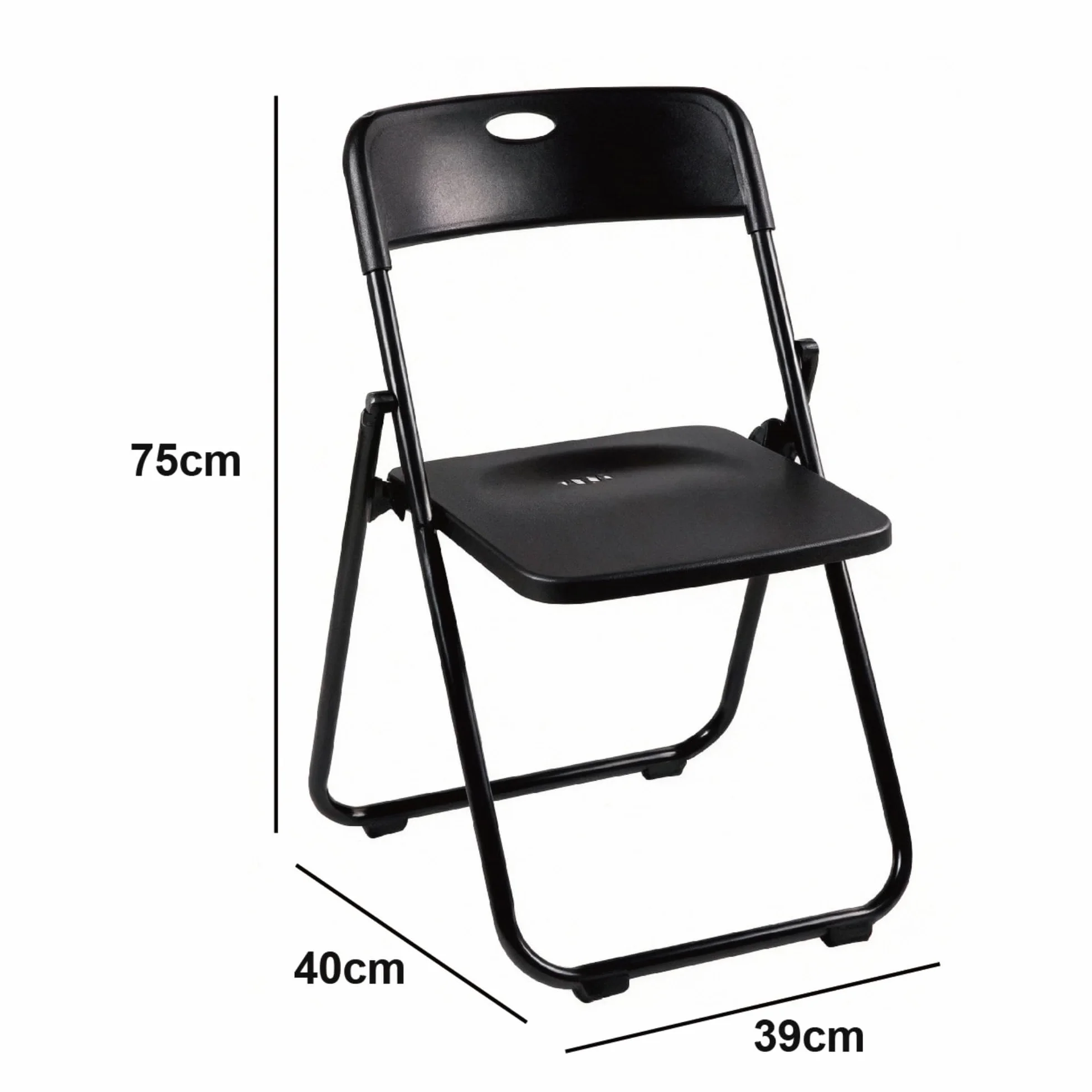 Pack Mesa Plegable 180 cm + 6 Sillas Negras Plegables - Conjunto Mobiliario Multiusos - Estructura Hierro Reforzado - Ideal Formación, Catering y Oficinas - Pack para Eventos Profesional
