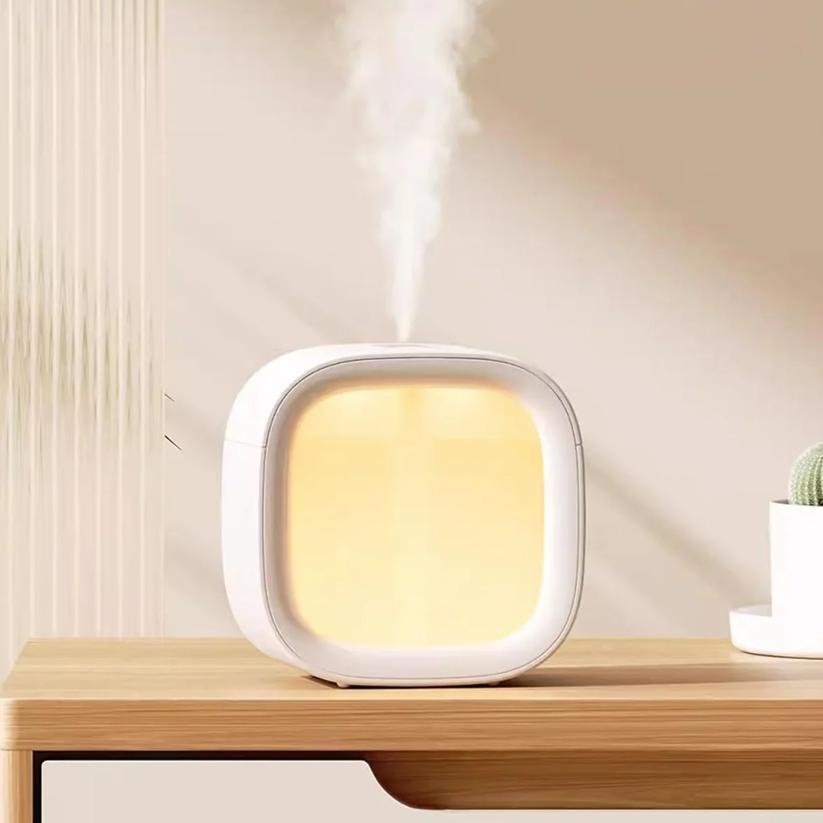 Humidificador de aire ultrasónico USB con luz nocturna, difusor de escritorio personal portátil para el hogar, oficina, viajes, compatible con aceites esenciales