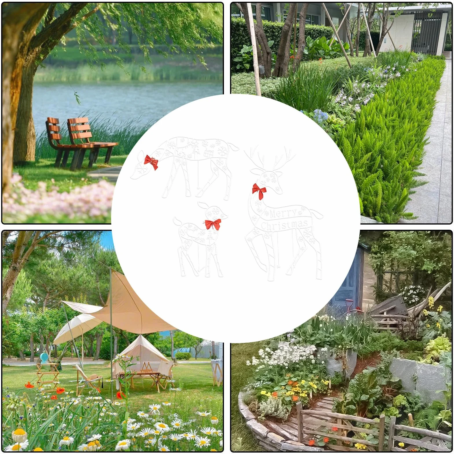 Navideños para Exterior Decoraciones De Jardín para | Festivo Césped Para Propietarios Vecindario Porche Patio Entrada Y Actividad Familiar