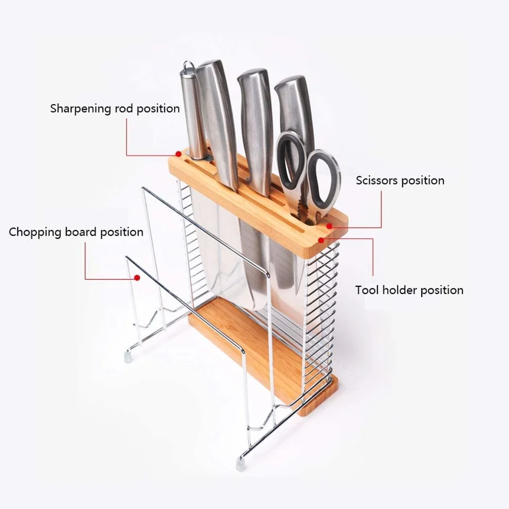 Bloque Cuchillos Cocina Bloque for Cuchillos, Soporte for Cuchillos De Cocina, Organizador, Bloque De Almacenamiento De Hierro Y Metal, Estante for Cuchillos