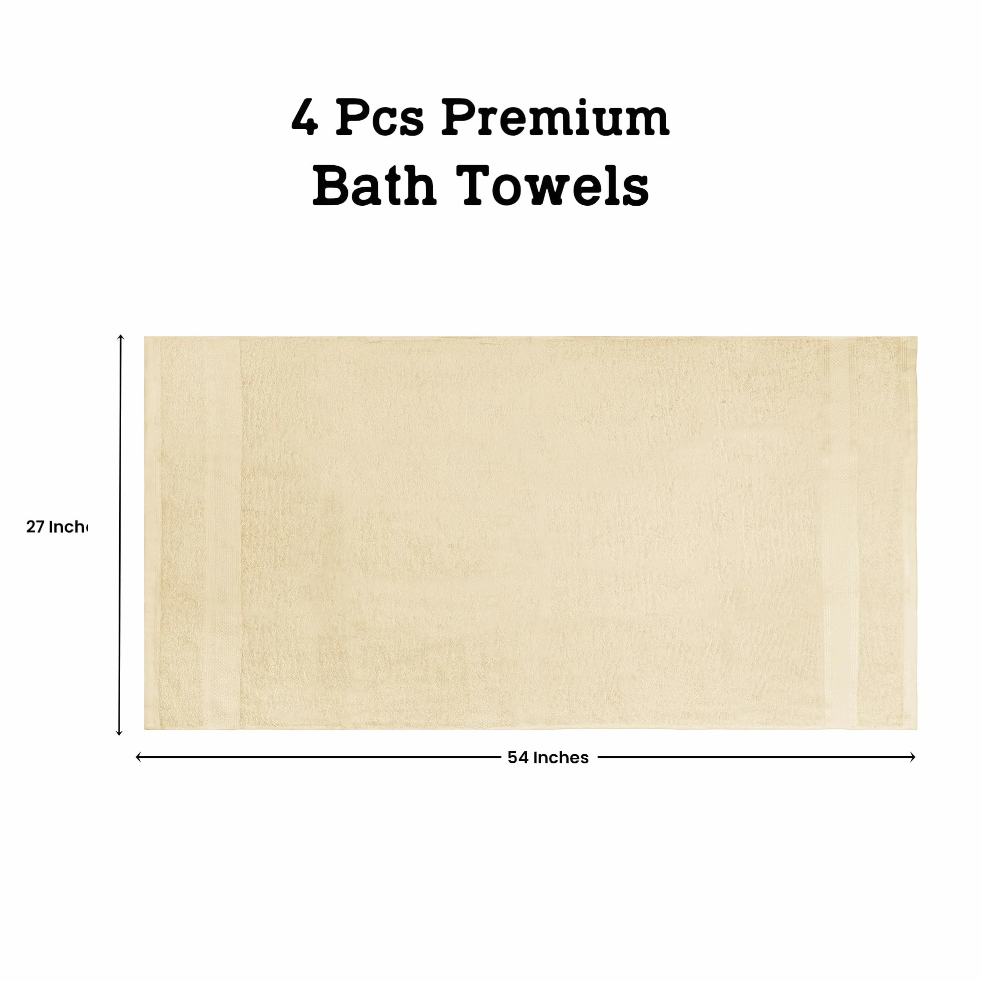 Casa Lino Paquete de 4 toallas de baño de 500 g/m² (27 x 54 pulgadas), 100 % algodón puro, toallas de baño de lujo, ligeras y altamente absorbentes, toallas de secado rápido para baño, para uso diario