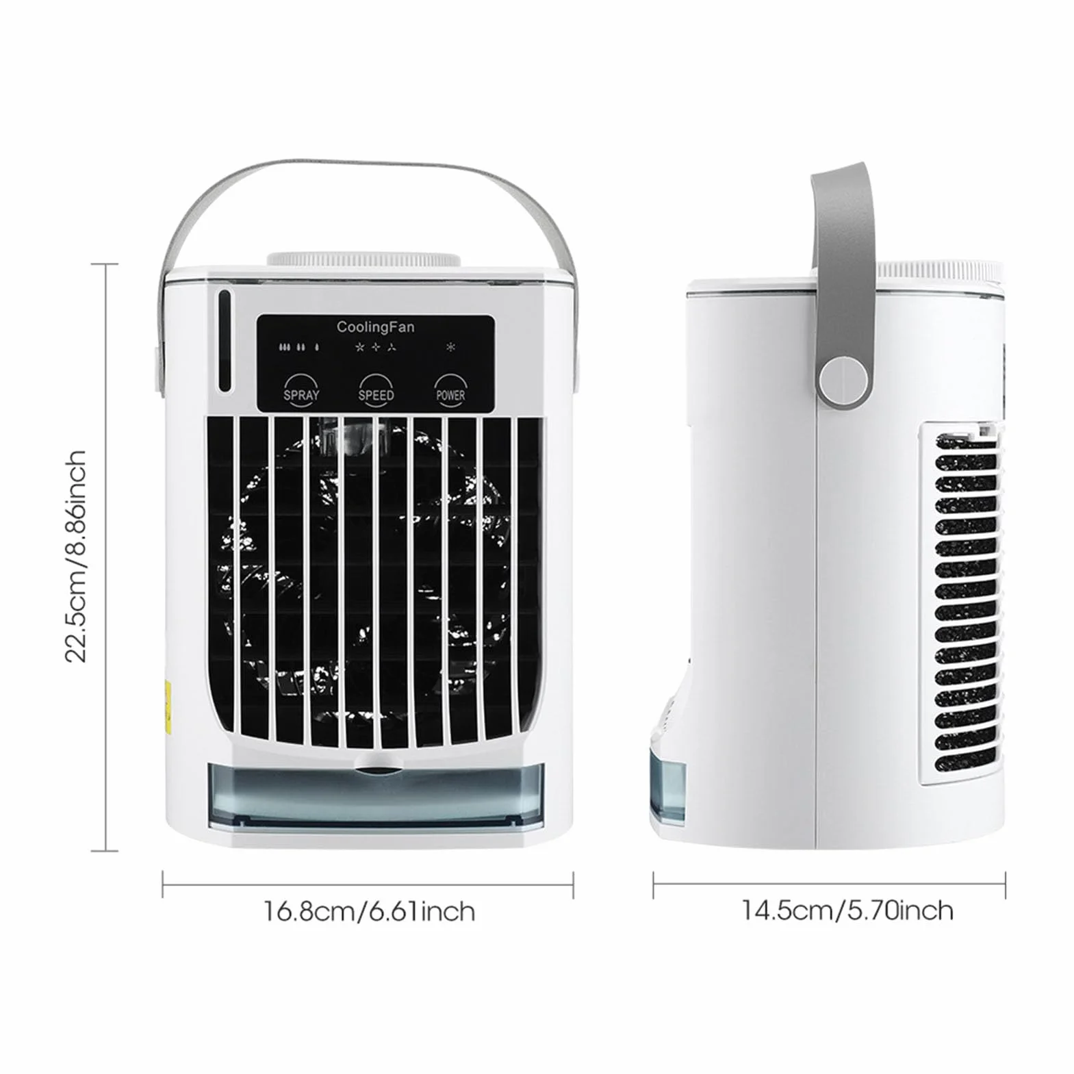 Irfora Aire Acondicionado Portátil, Enfriador de Aire Evaporativo USB Personal, Ventilador de Refrigeración Ajustable para el Hogar, Oficina, Camping con Tanque 500ml