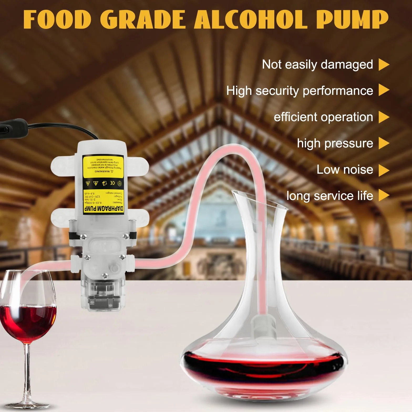 Bomba de Cerveza Casera,Bomba de Vino Eléctrica Portátil,Bomba Eléctrica de Trasiego de Vino,Bomba Autocebante de Grado Alimenticio,Velocidad Ajustable con 2 Filtros