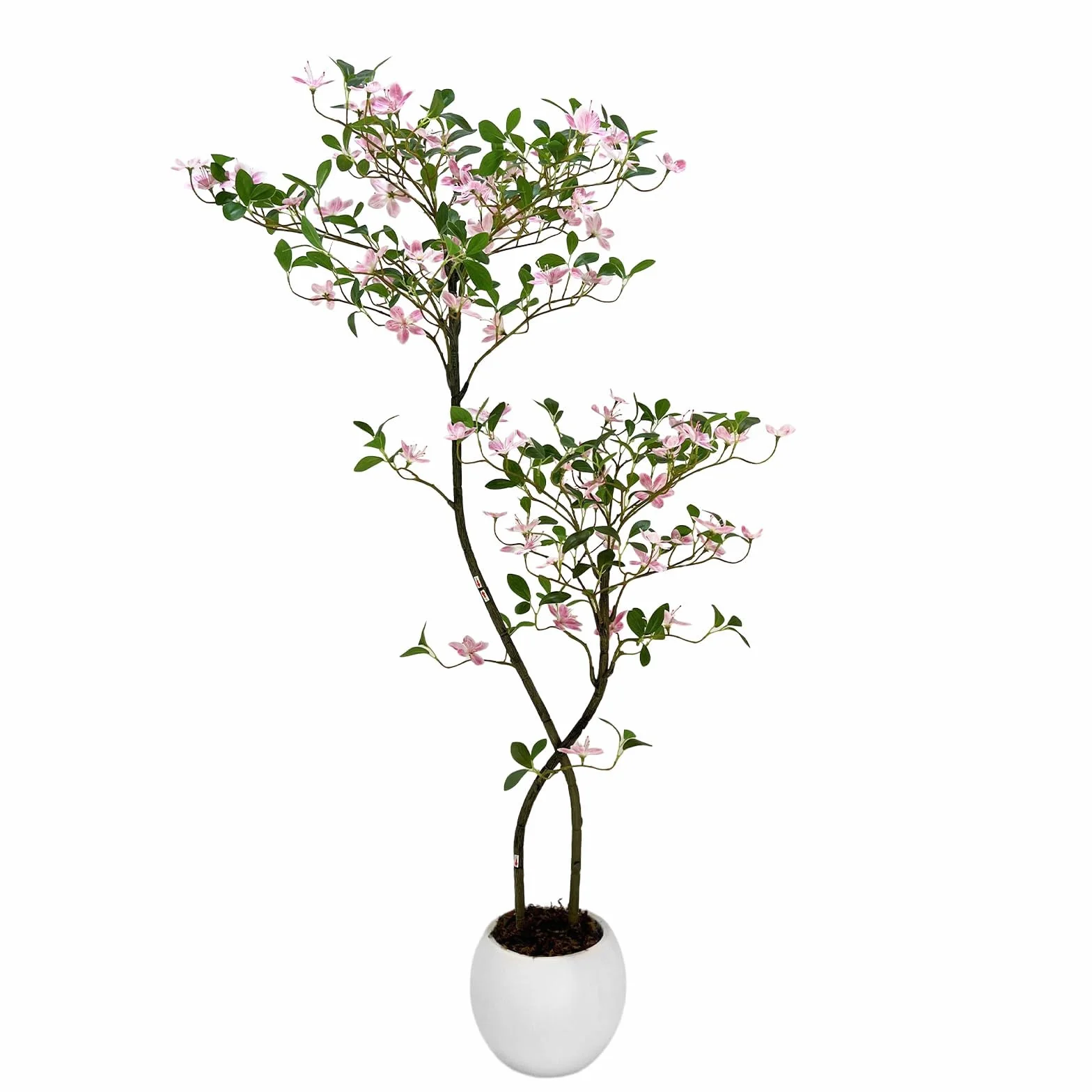 Jazmín Artificial Realista Para Interiores con Maceta Blanca, Árbol Decorativo 180 cm, Follaje Natural Sin Mantenimiento, Diseño Ajustable con Hojas de Seda,Ideal para Hogar, Oficina y Dormitorio,1.8m