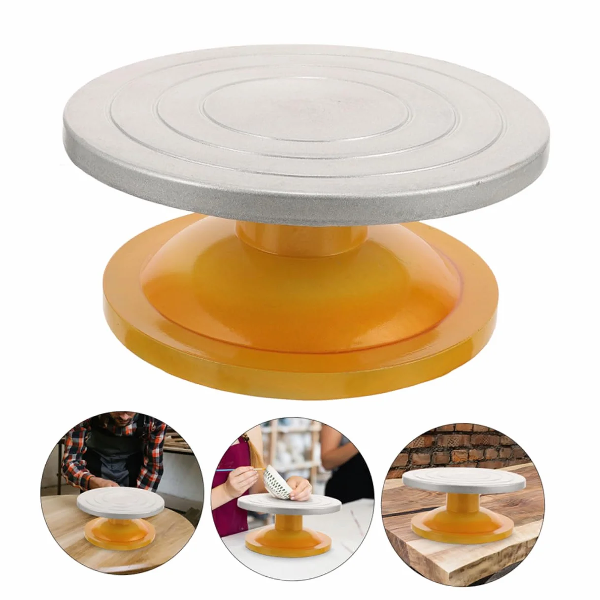 Mobestech 2 Piezas Soporte Giratorio Tartas de Base Estable Plataforma Decorar Pasteles Repostería y Cumpleaños Incluye Turntable