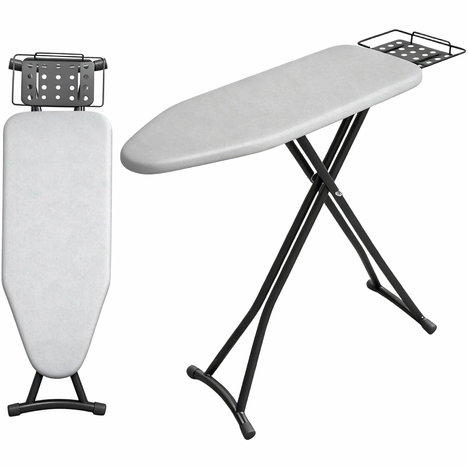 Tabla de Planchar Plegable y de Altura Ajustable, Mesa de Planchar con Soporte para Plancha Resistente al Calor, Almohadilla 4 Capas, 110 x 31 cm，Ironing Board