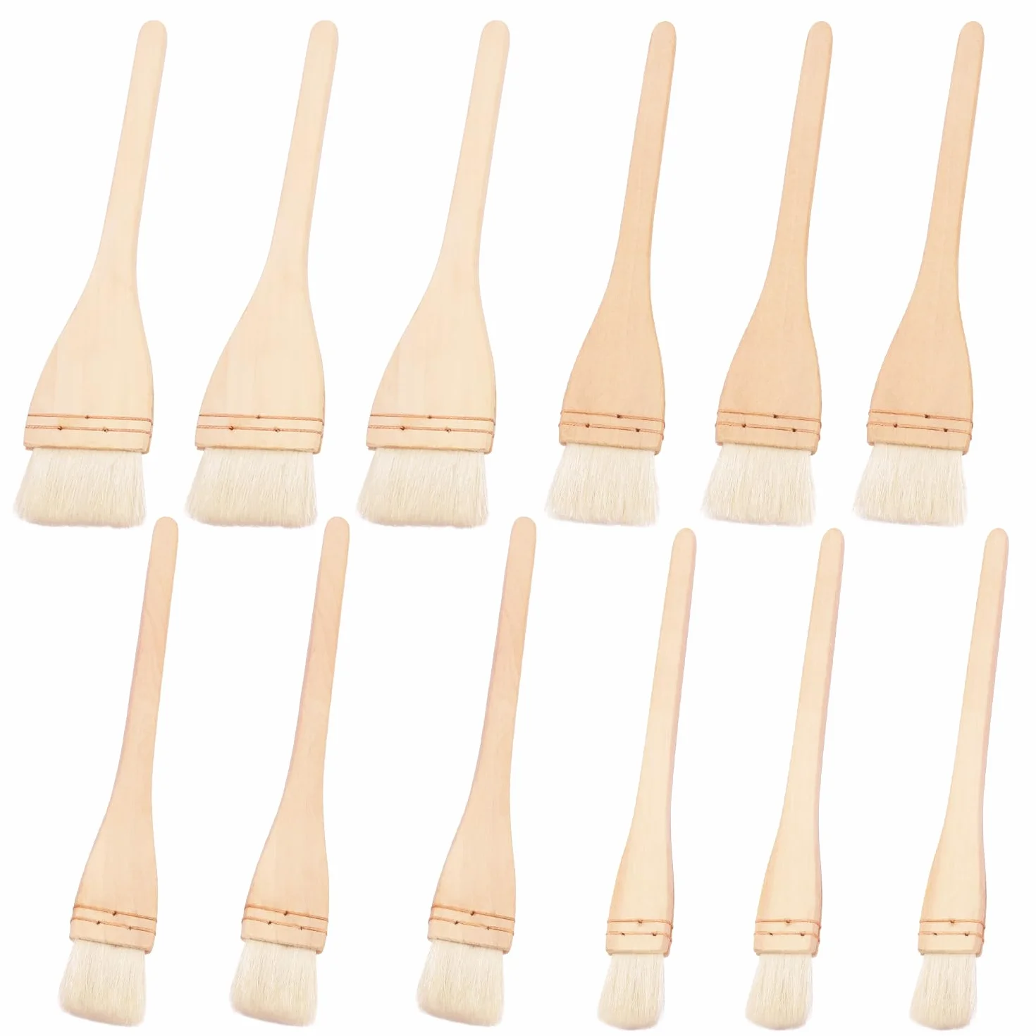 Artist's Choice - Juego de pinceles de merluza – Paquete de 12 pinceles planos de merluza (2.5 cm/3.8 cm/5.1 cm/6.3 cm), fabricado con cerdas de pelo de cabra premium, ideal para acuarela
