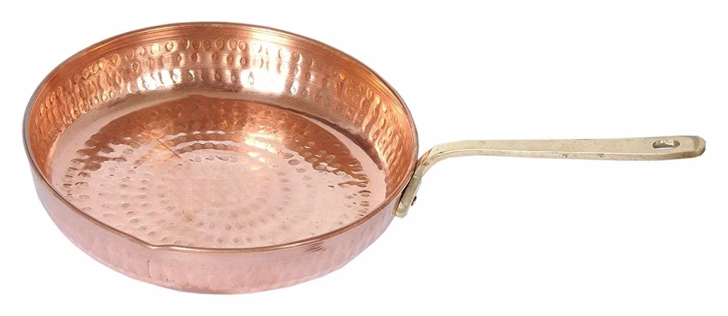 Sartén de cobre puro Tadka, sartenes para freír platos para servir en casa y hotel, restaurante, cocina, artículo de 350 ml