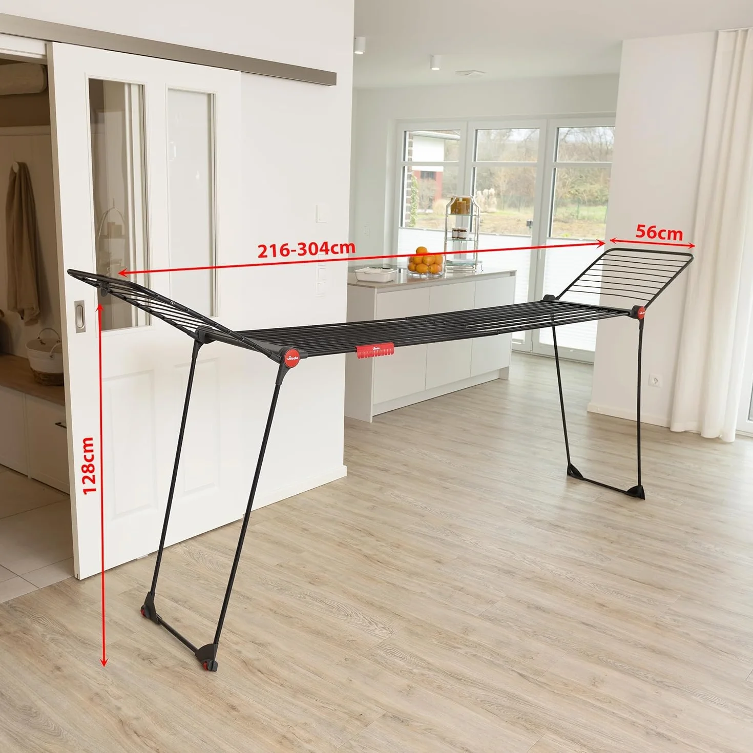Vileda Tendedero Infinity Flex Ultimate Extensible, Negro Mate, tendido 30 m
