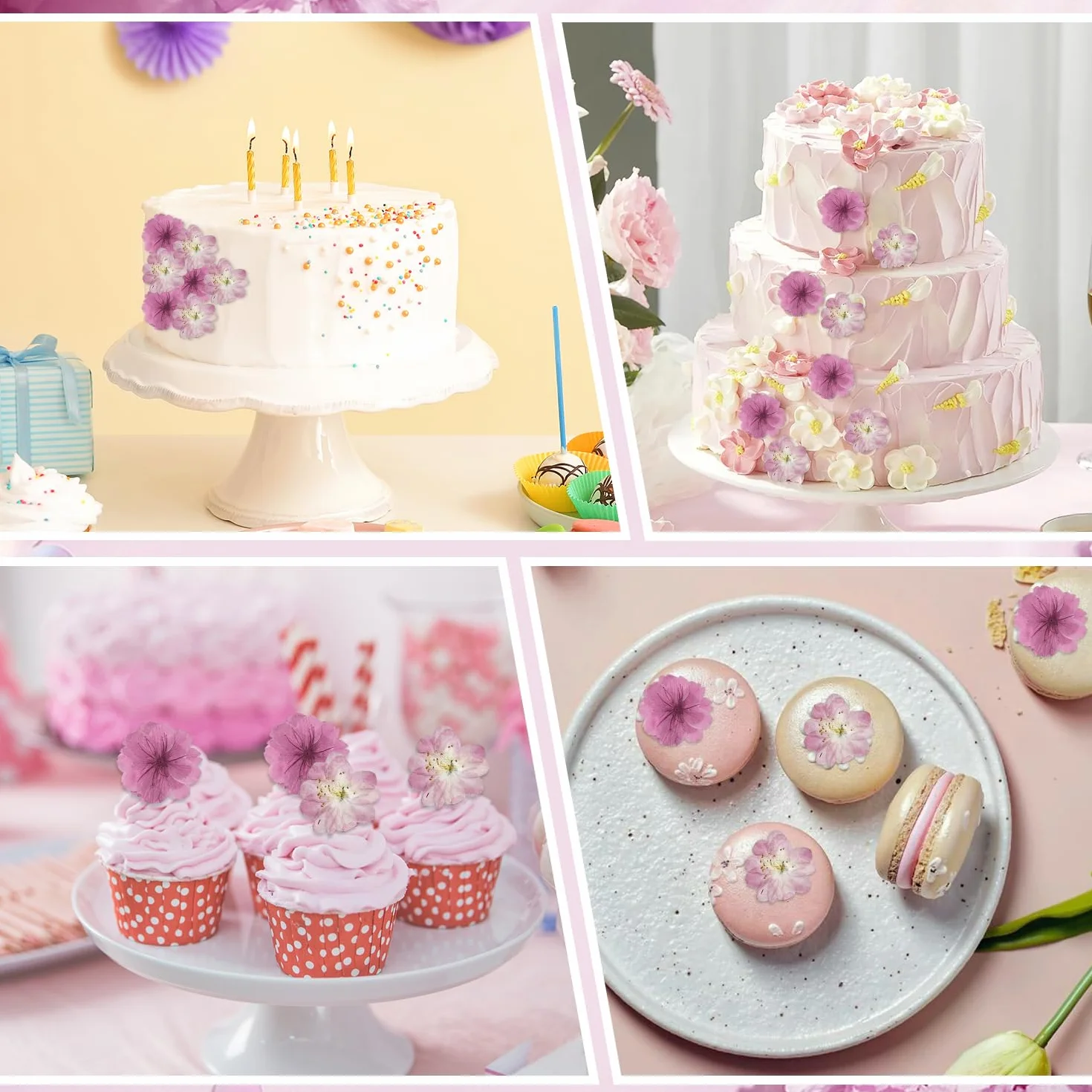 Flores Secas Naturales Sakura Cerezo 48 Uds. Decoración Pasteles Cupcakes Cócteles