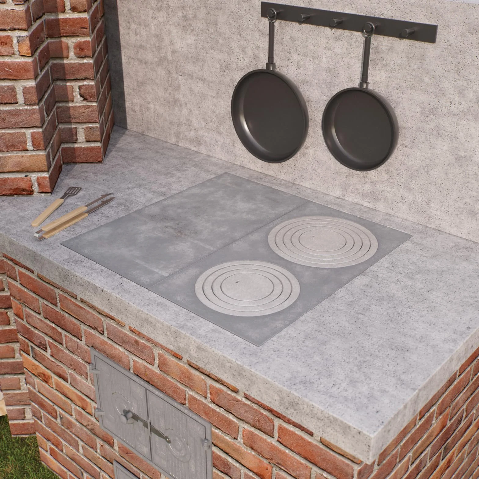 QLS Placa de hierro fundido para estufa Anillos de hierro fundido Placa de cocina de hierro fundido Placa de horno 68 x 32 cm