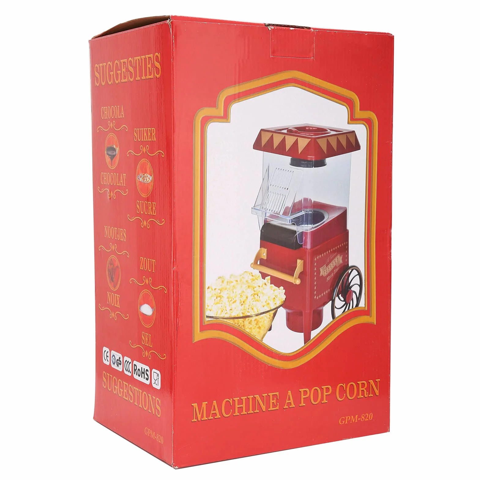 Máquina de palomitas maíz el hogar 1200 W máquina automática para hacer palomitas de maíz antiadherente suministros para cine restaurante fiesta regalo boda(Fabricante de palomitas de maíz)