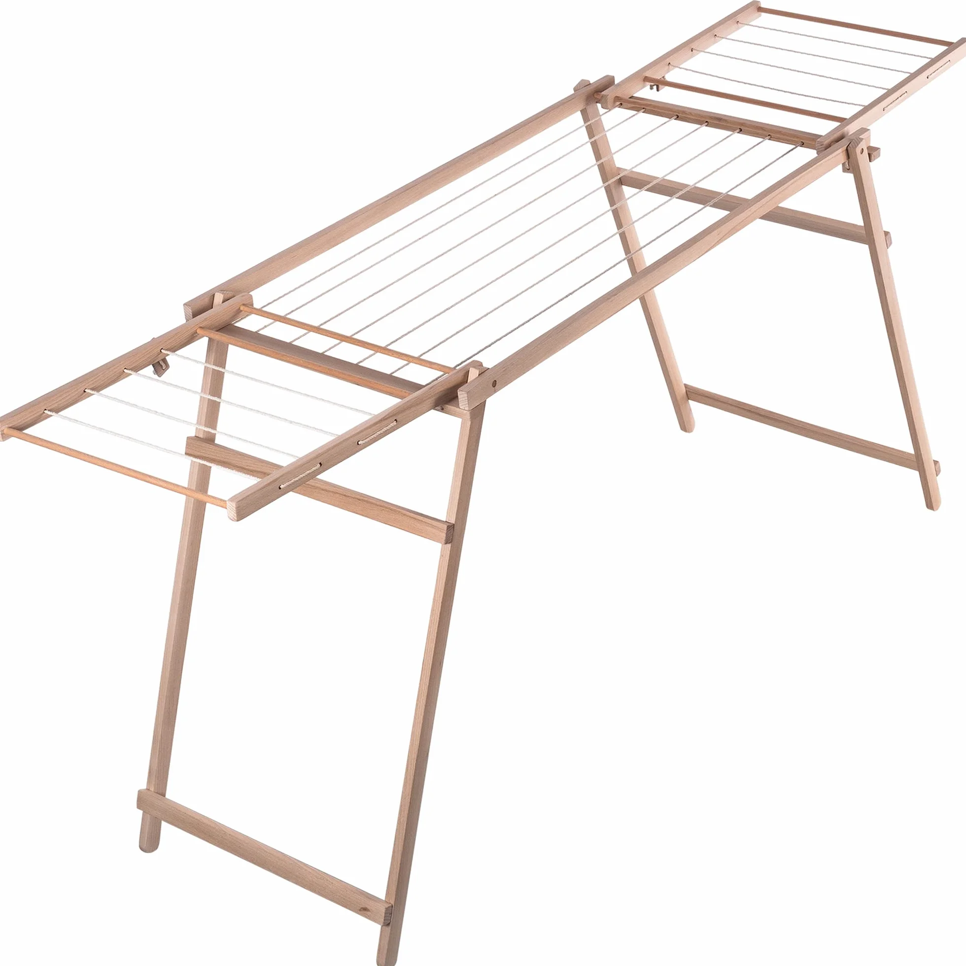 KADAX Tendedero de madera, 177 cm de largo, plegable, tendedero de madera, tendedero plegable, 80 cm de alto, color marrón