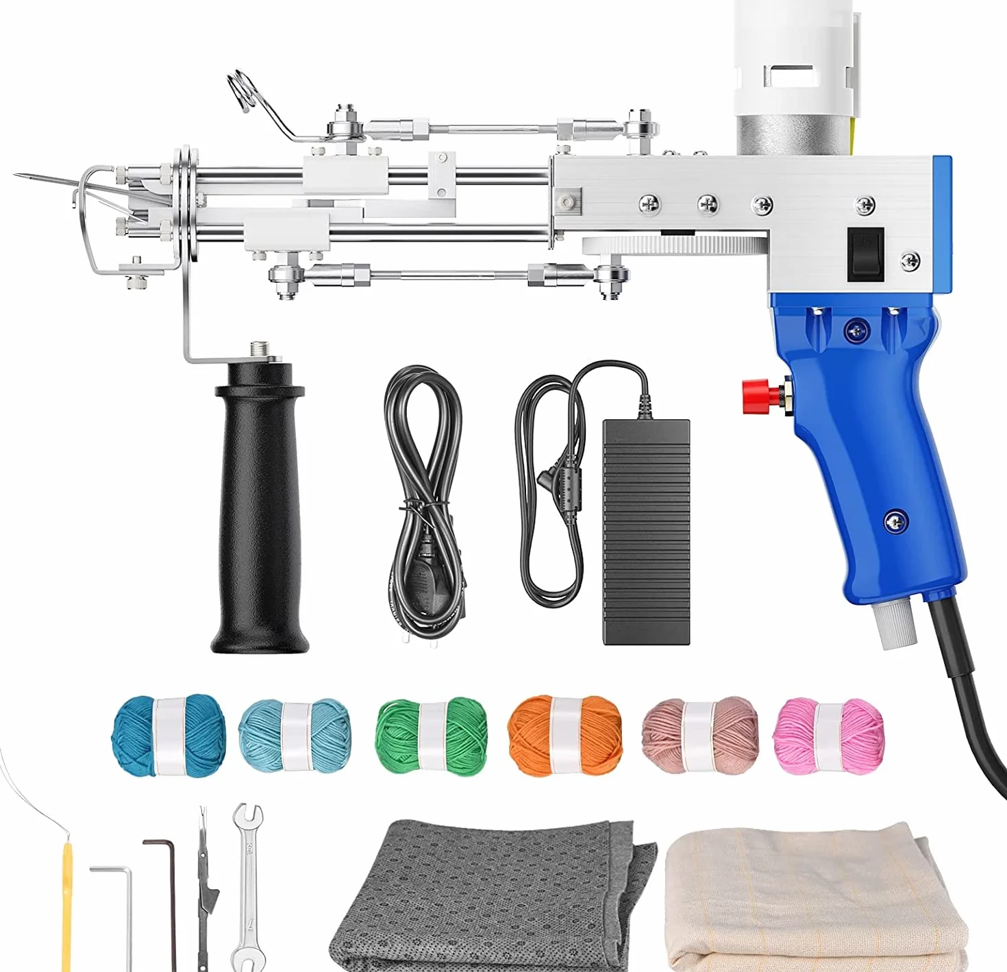 Aomdom Tufting Gun Cut Pile Tufting Gun 7-21 mm Pistola Alfombra 5-40 Puntadas/Seg Rug Gun Máquina de Tejer Alfombras DIY para Tejer Alfombras para Christmas