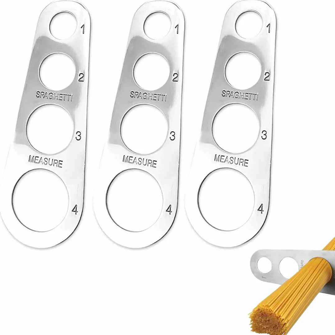 Medidores para pasta de acero inoxidable Paquete de 3 con 4 orificios de medición
