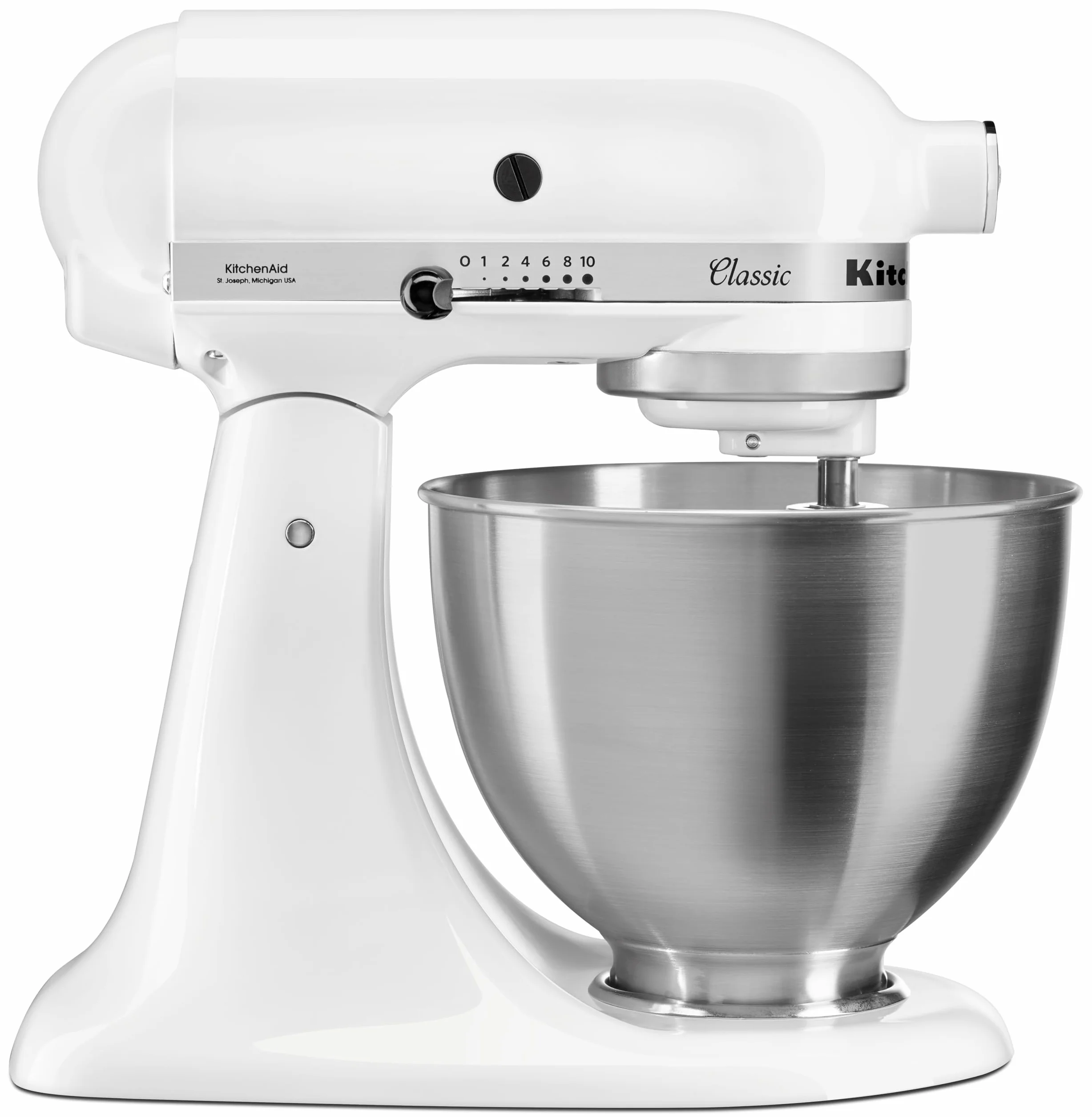 Kitchenaid 5K45SSEWH Serie Classic - Batidora amasadora multifunción, color blanco