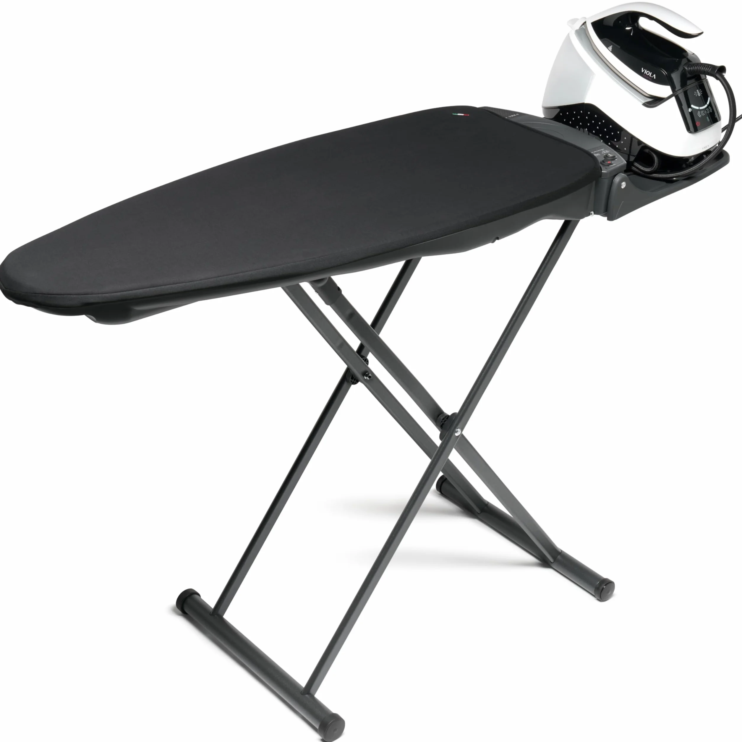 VIOLA Tabla de planchar multifunción, fabricada en Italia, aspiradora, calentadora, sopladora, mesa para planchar con vapor, planchado profesional, planchado fácil, plegable, ajustable, ahorra espacio