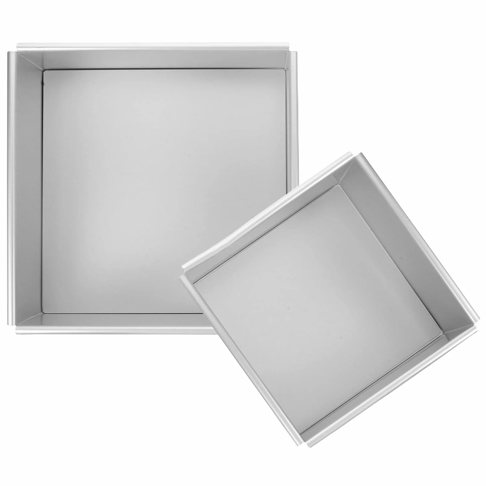 2 piezas Molde para Pasteles Cuadrado de Aleación de Aluminio con Fondo Desmontable Antiadherente para Queso Mousse y Bizcocho de Moldes para Repostería Casa y Celebraciones