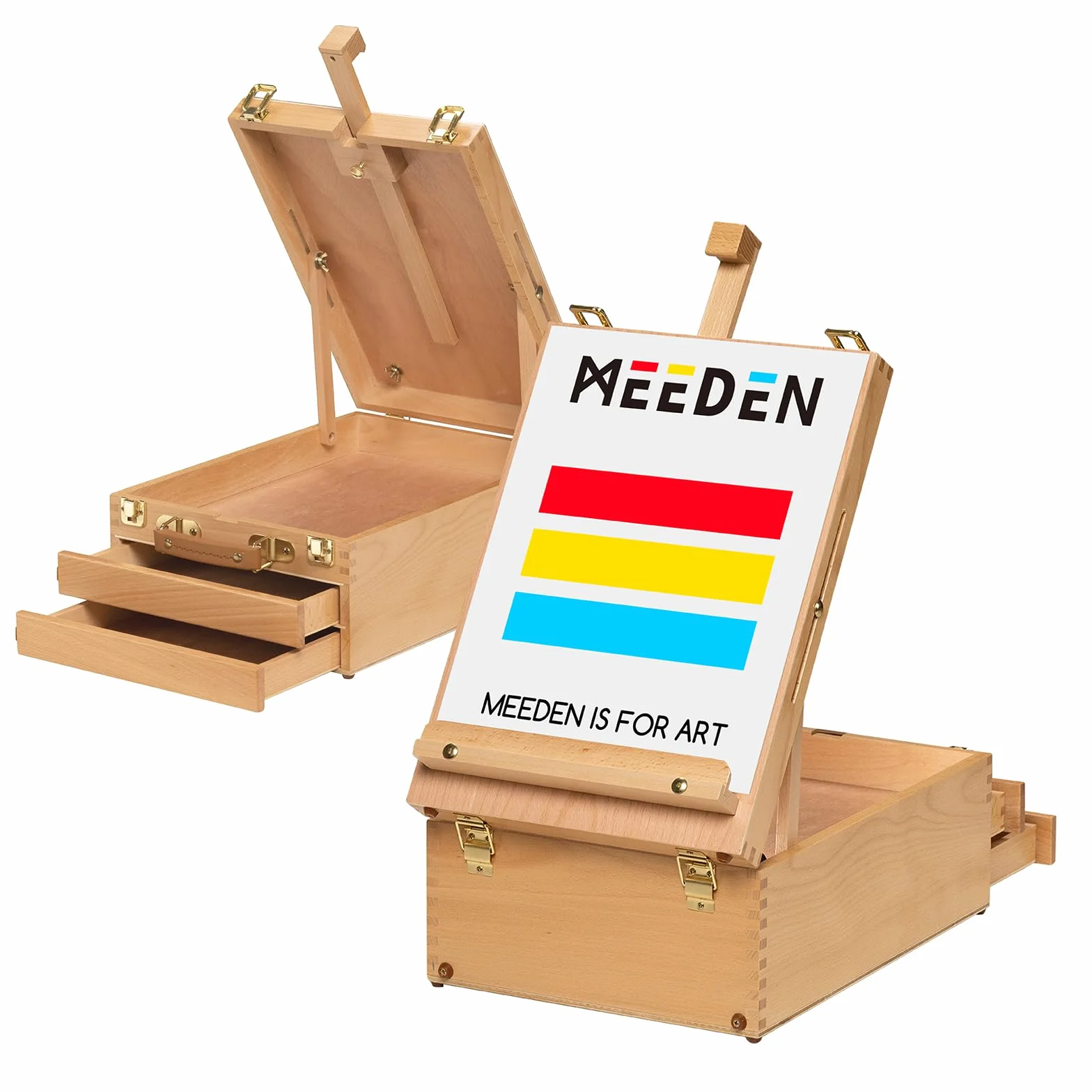 Artist - Caballete de madera de haya, multifunción, ajustable, con 2 cajones y 1 paleta de pintura para artistas PleinAir, estudiantes de arte y principiantes