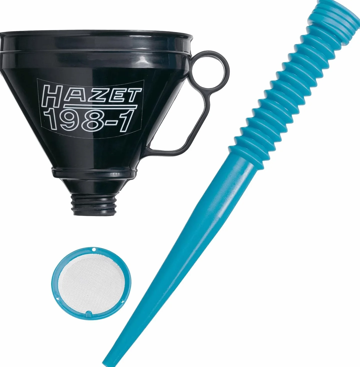 Embudo HAZET 198-1 de llenado con manguera flexible 1,2 litros para Ad-Blue, diésel y gasolina