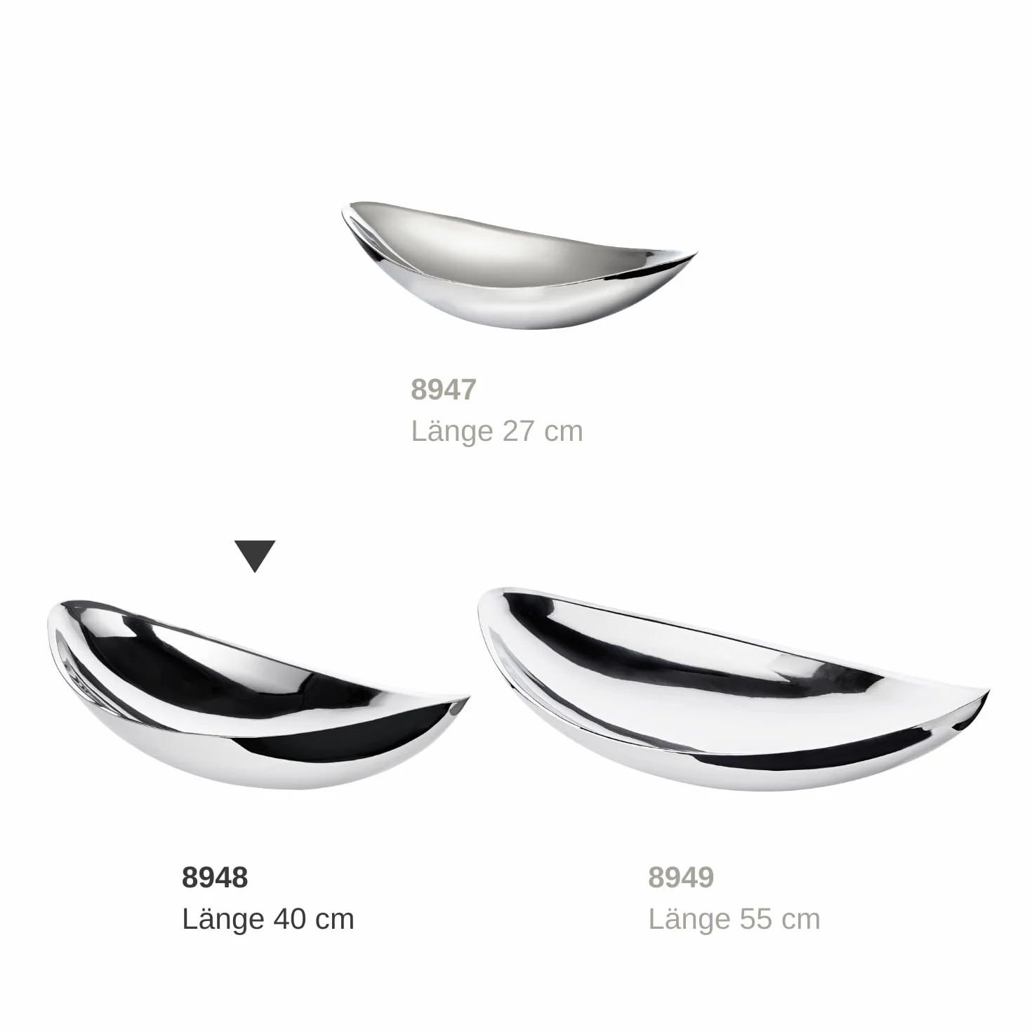 EDZARD Bol Halifax, acero inoxidable pulido a espejo, longitud 40 cm