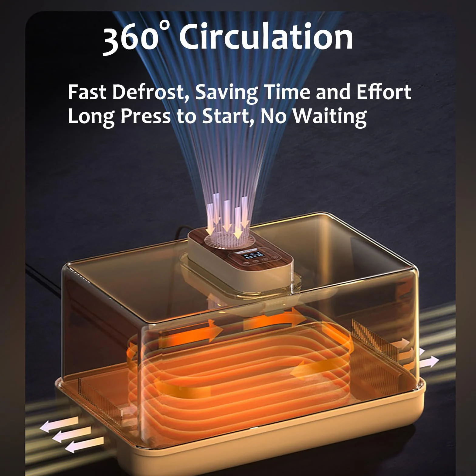 Descongelador Eléctrico De Carne De 100 W, con Temporizador, Control De Velocidad del Ventilador Y Temperatura, Gran Capacidad De 19 L, Ideal para Descongelar Filetes, Pechugas De Pollo