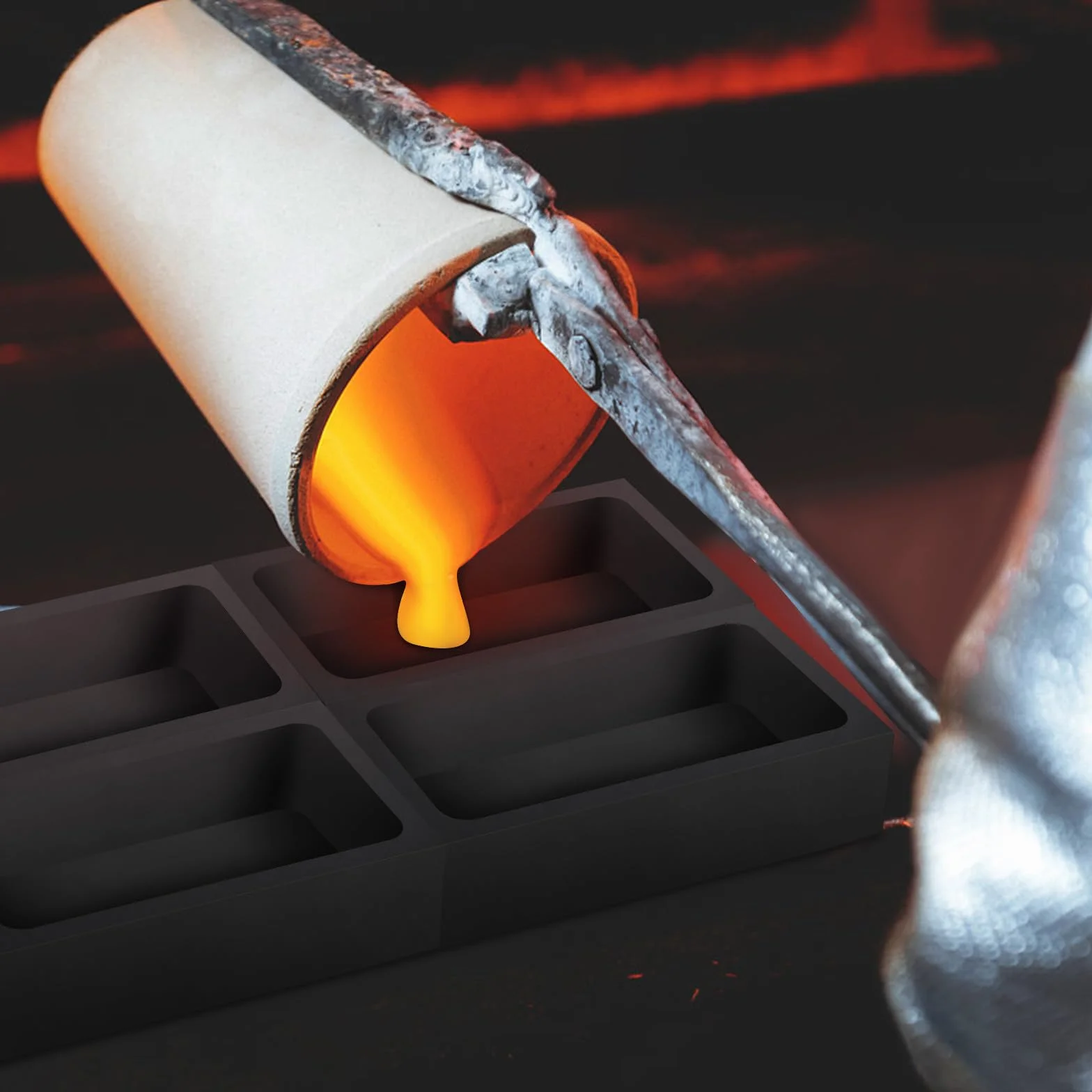Hemobllo Molde de Grafito para Fundir Metales 3 Crisoles 100X50X25 MM Resistentes para Horno de Fundición y Uso en Joyería